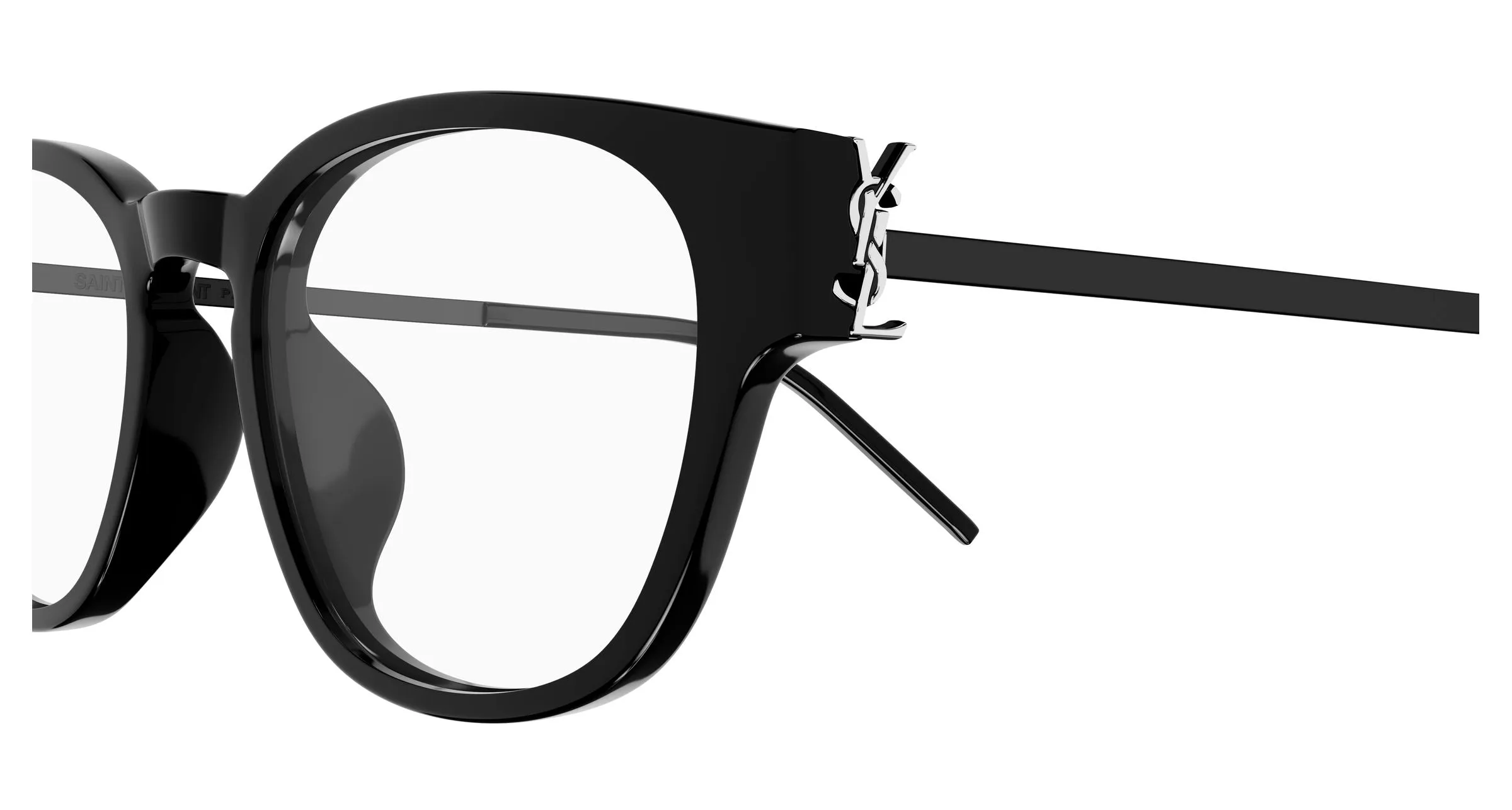 SAINT LAURENT SL M48O_D/FN 002 Montature da vista Acetato Nero Trasparente Squadrata ["Antiriflesso"] - immagine 3