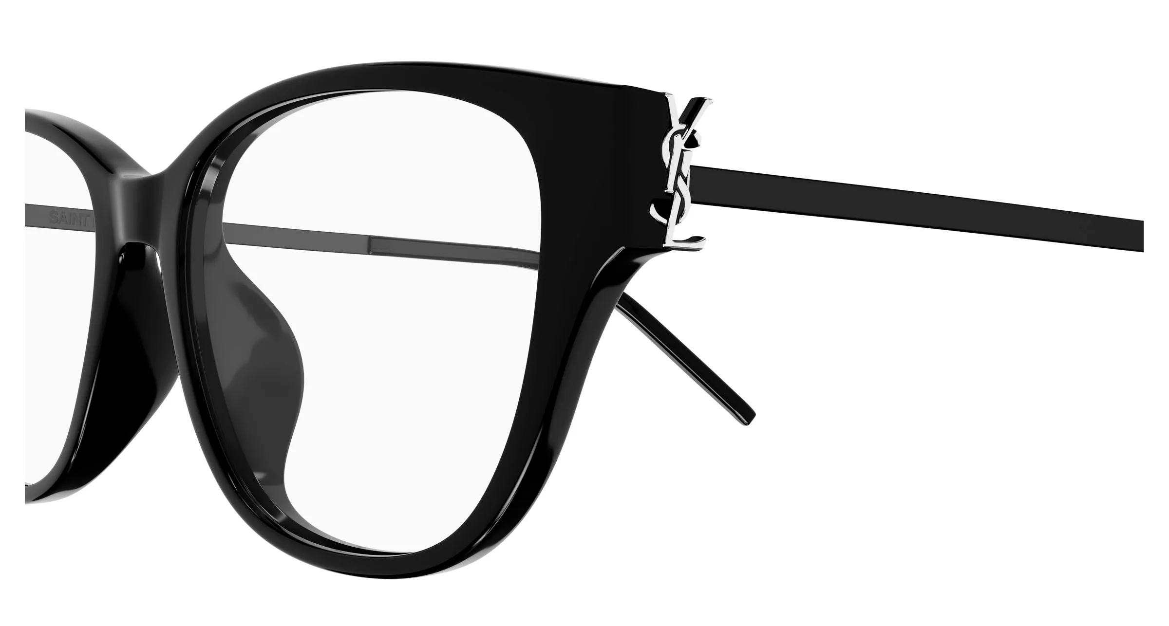 SAINT LAURENT SL M48O_C/FN 002 Montature da vista Acetato Nero Trasparente Squadrata ["Antiriflesso"] - immagine 3