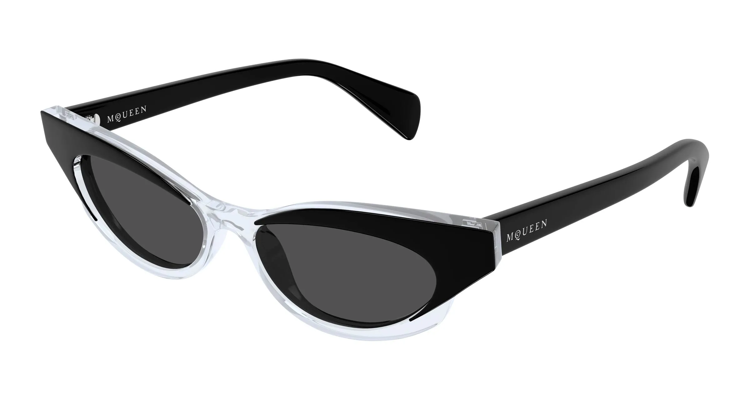Alexander McQueen AM0544S 004 Occhiali da sole Acetato Nero Grigio Cat Eye - immagine 1