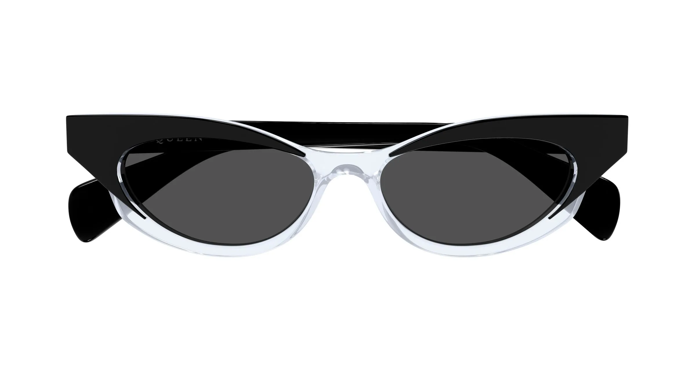 Alexander McQueen AM0544S 004 Occhiali da sole Acetato Nero Grigio Cat Eye - immagine 2