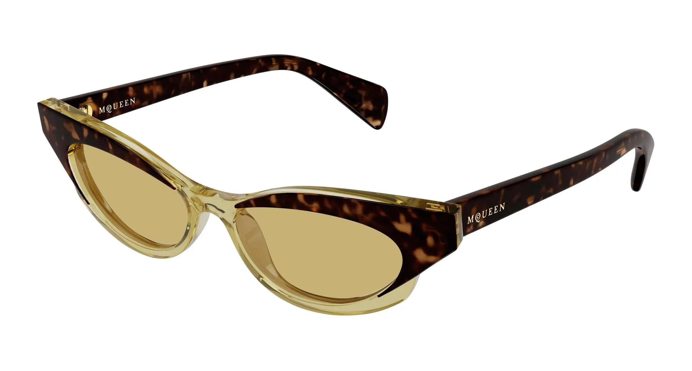 Alexander McQueen AM0544S 002 Occhiali da sole Acetato Havana Marrone Cat Eye - immagine 1