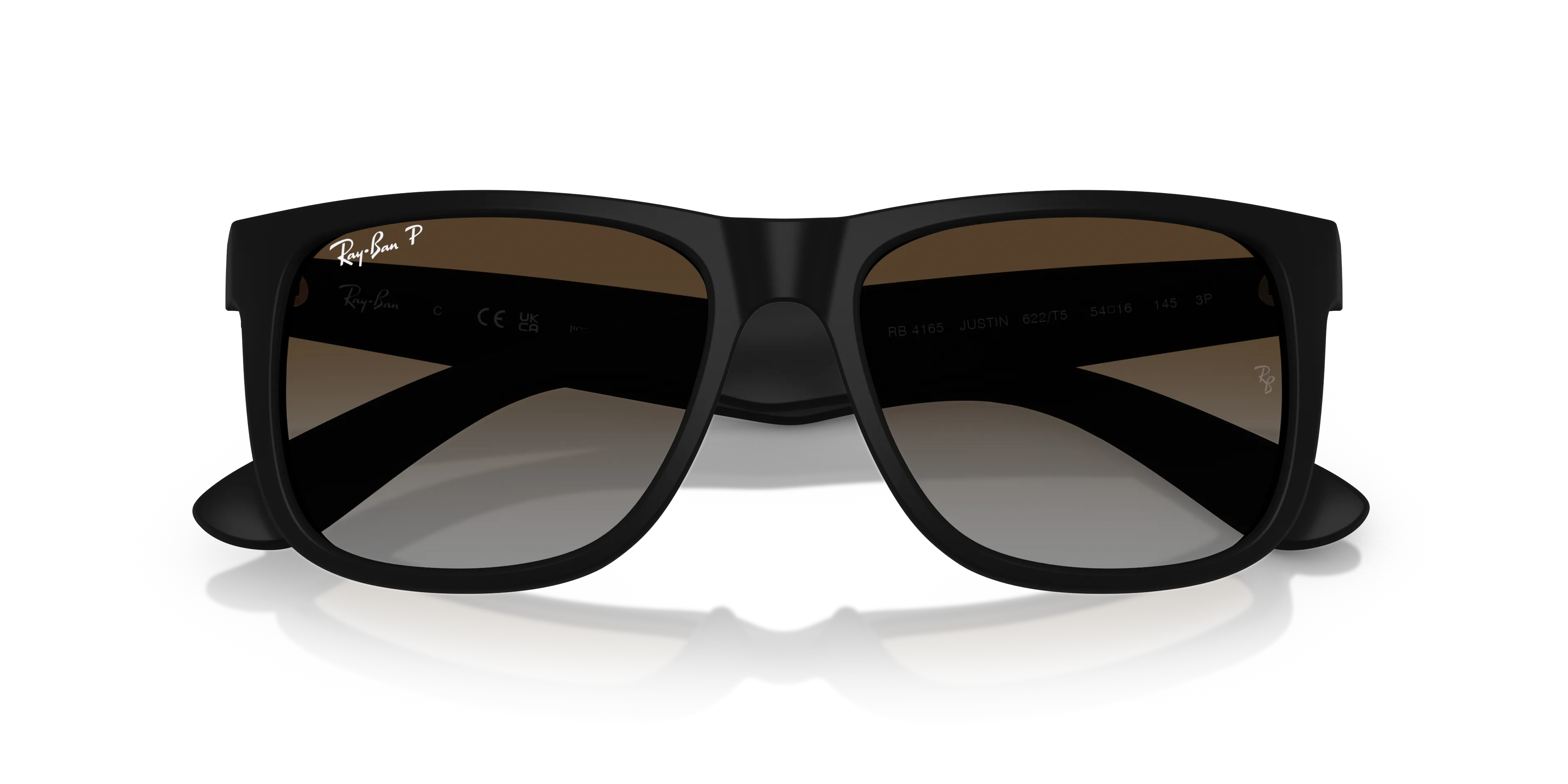 Ray - Ban RB4165 JUSTIN 622/T5 Occhiali da sole Nylon Nero Squadrata Polarizzata - immagine 2