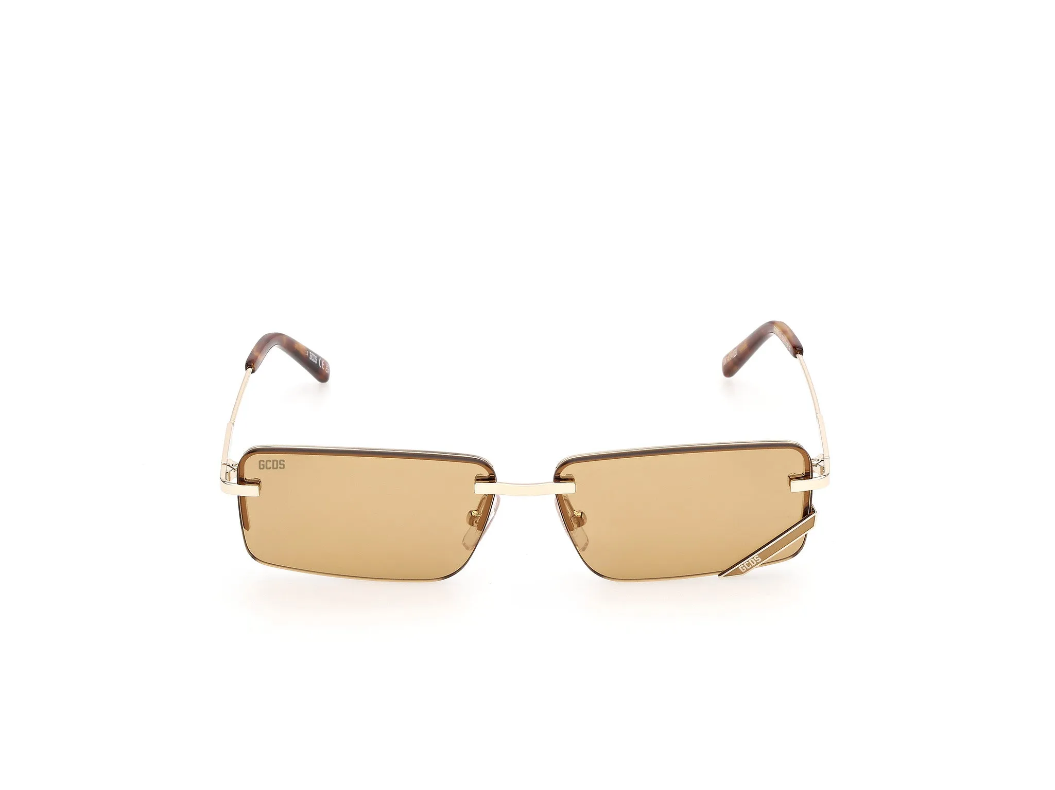 GCDS GD0083 32J Occhiali da sole Metallo Oro Giallo Normale - immagine 2