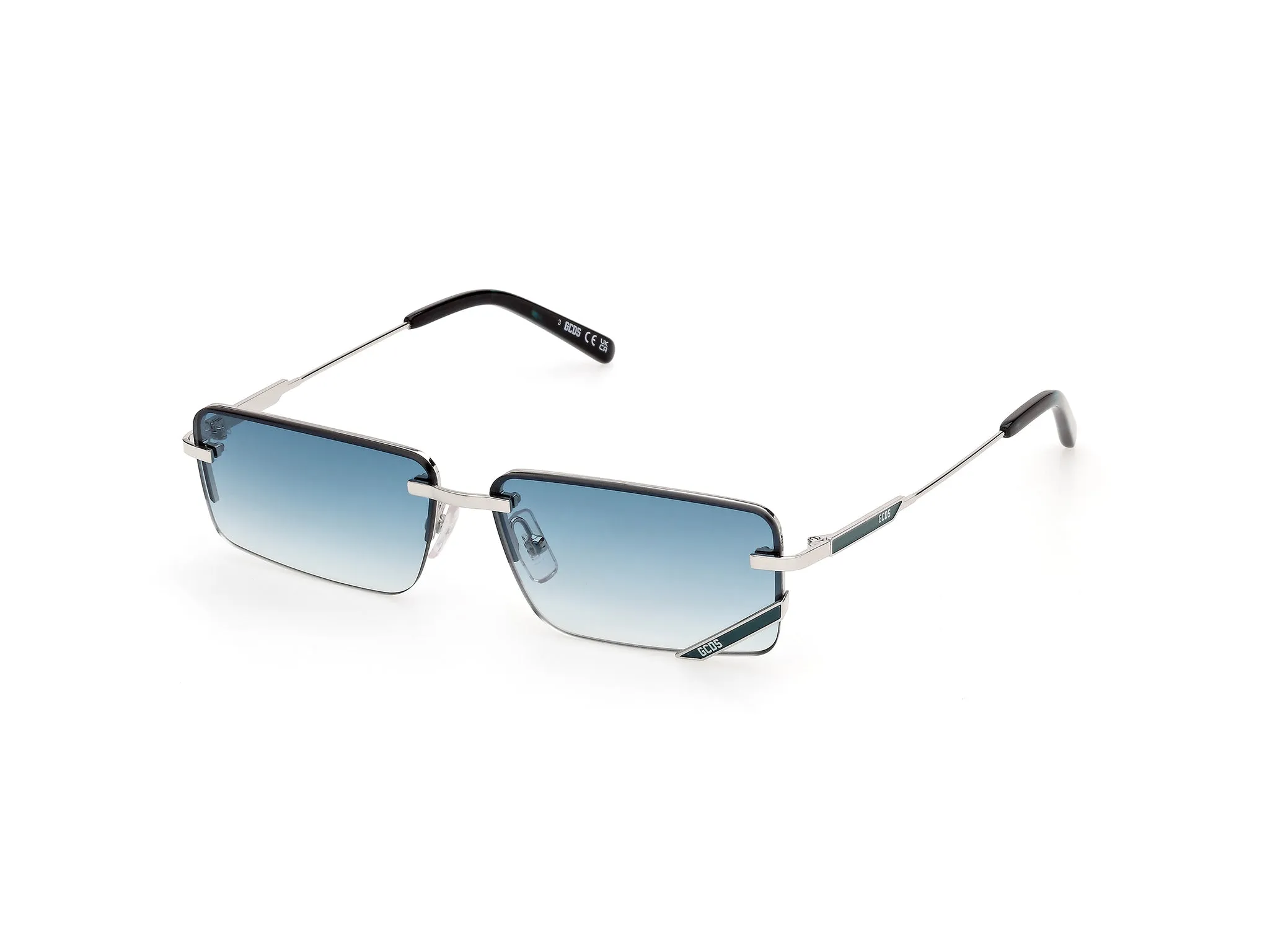 GCDS GD0083 16P Occhiali da sole Metallo Palladio Verde Normale - immagine 1