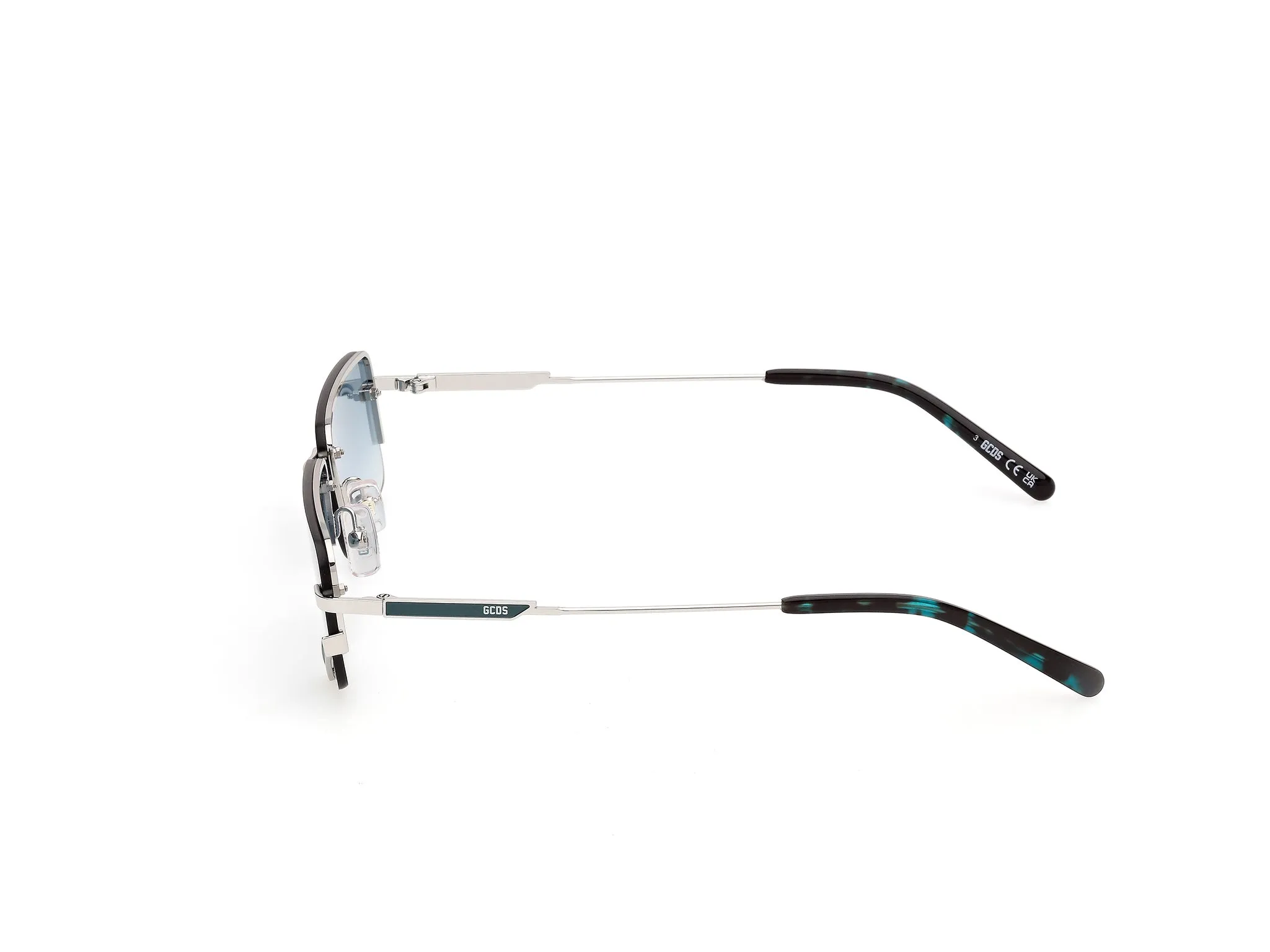 GCDS GD0083 16P Occhiali da sole Metallo Palladio Verde Normale - immagine 3