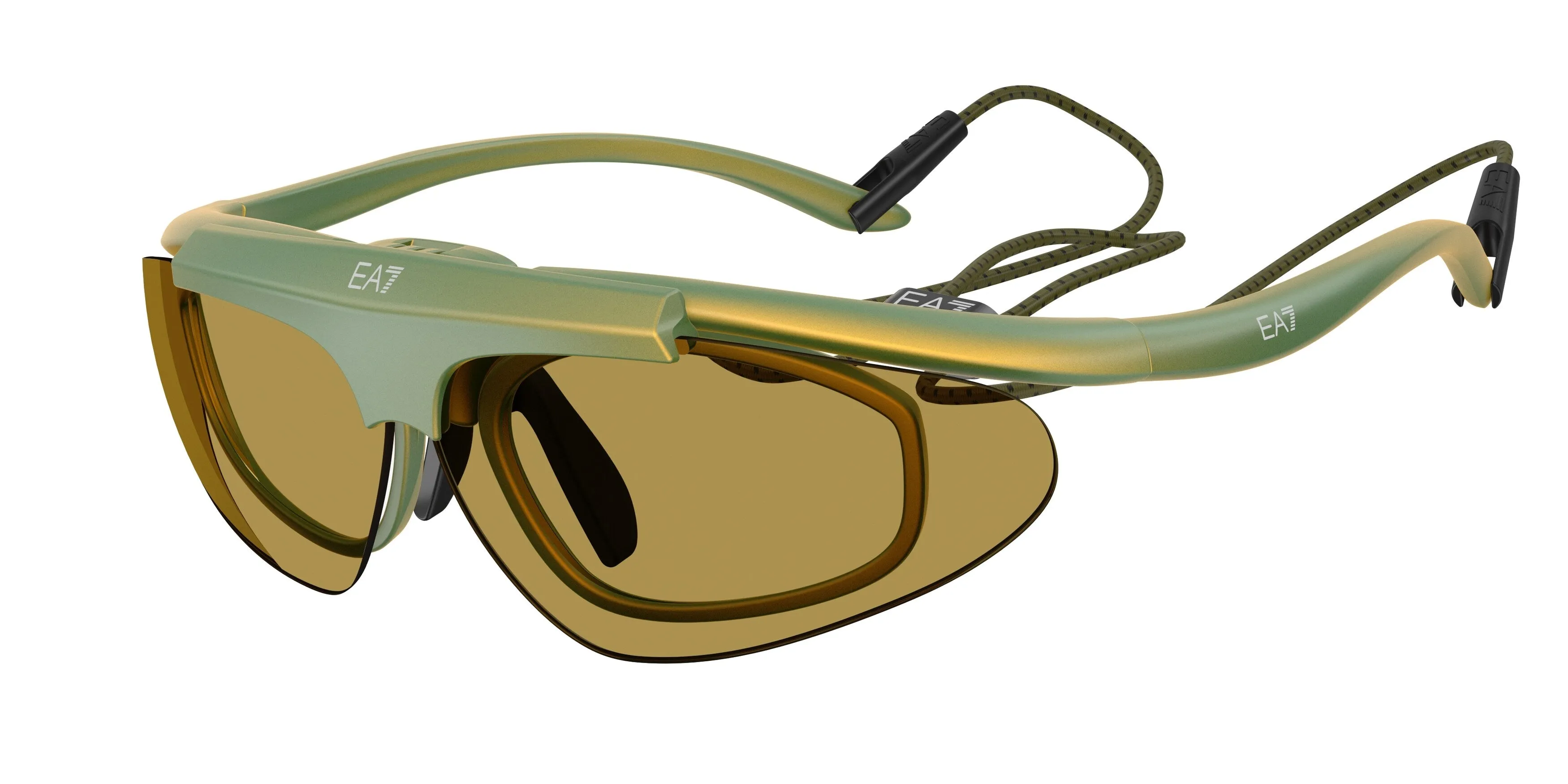Moncler Q74010 6349/2 Occhiali da sole Iniettato Giallo Verde Geometrica Normale - immagine 1