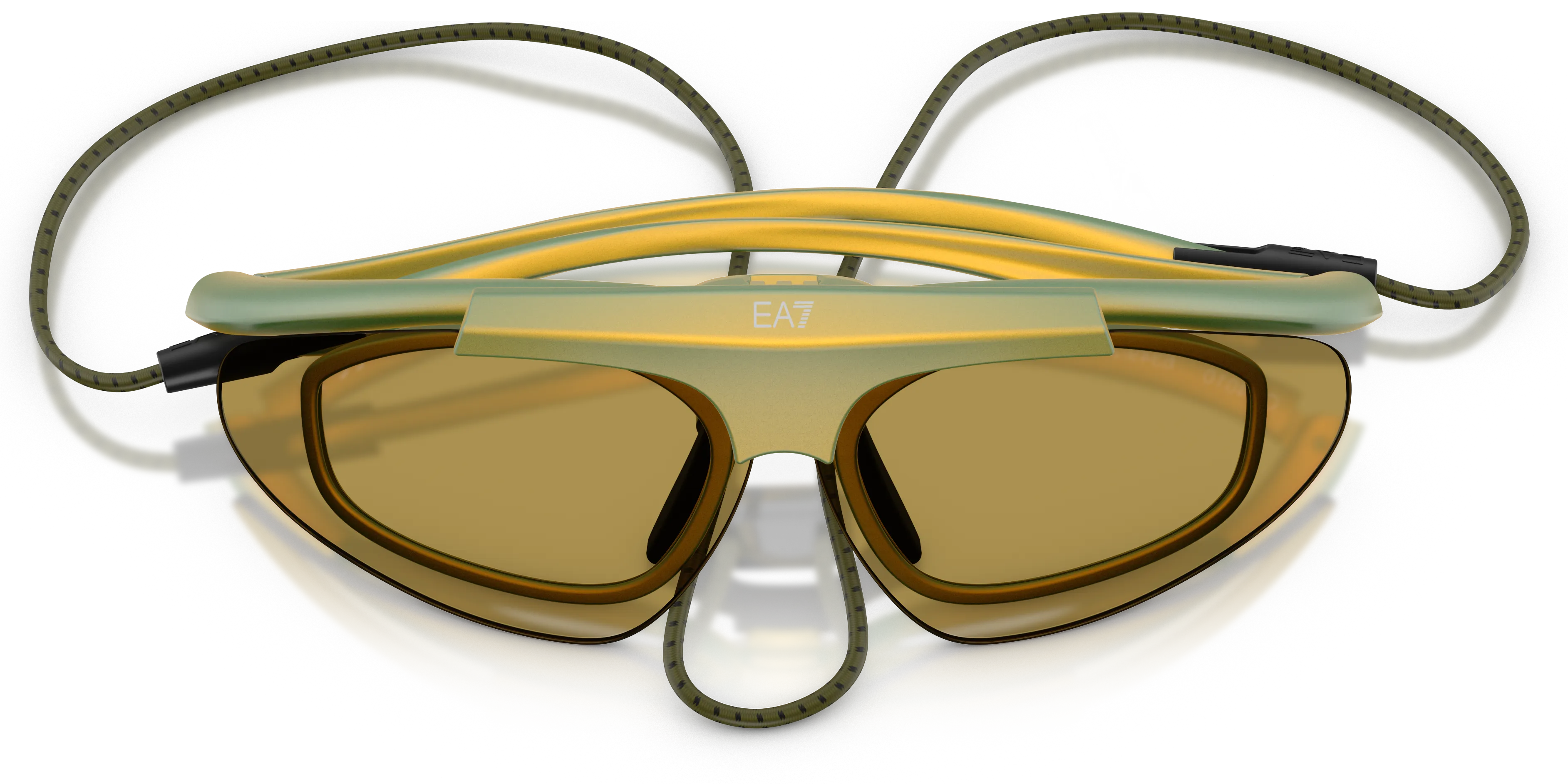 Moncler Q74010 6349/2 Occhiali da sole Iniettato Giallo Verde Geometrica Normale - immagine 2
