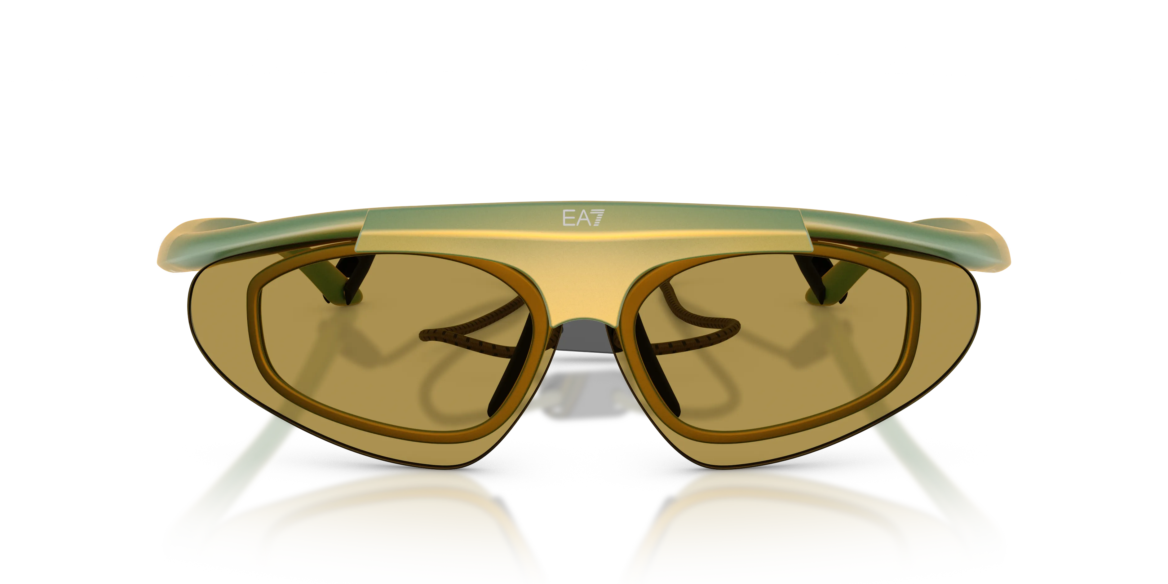 Moncler Q74010 6349/2 Occhiali da sole Iniettato Giallo Verde Geometrica Normale - immagine 3