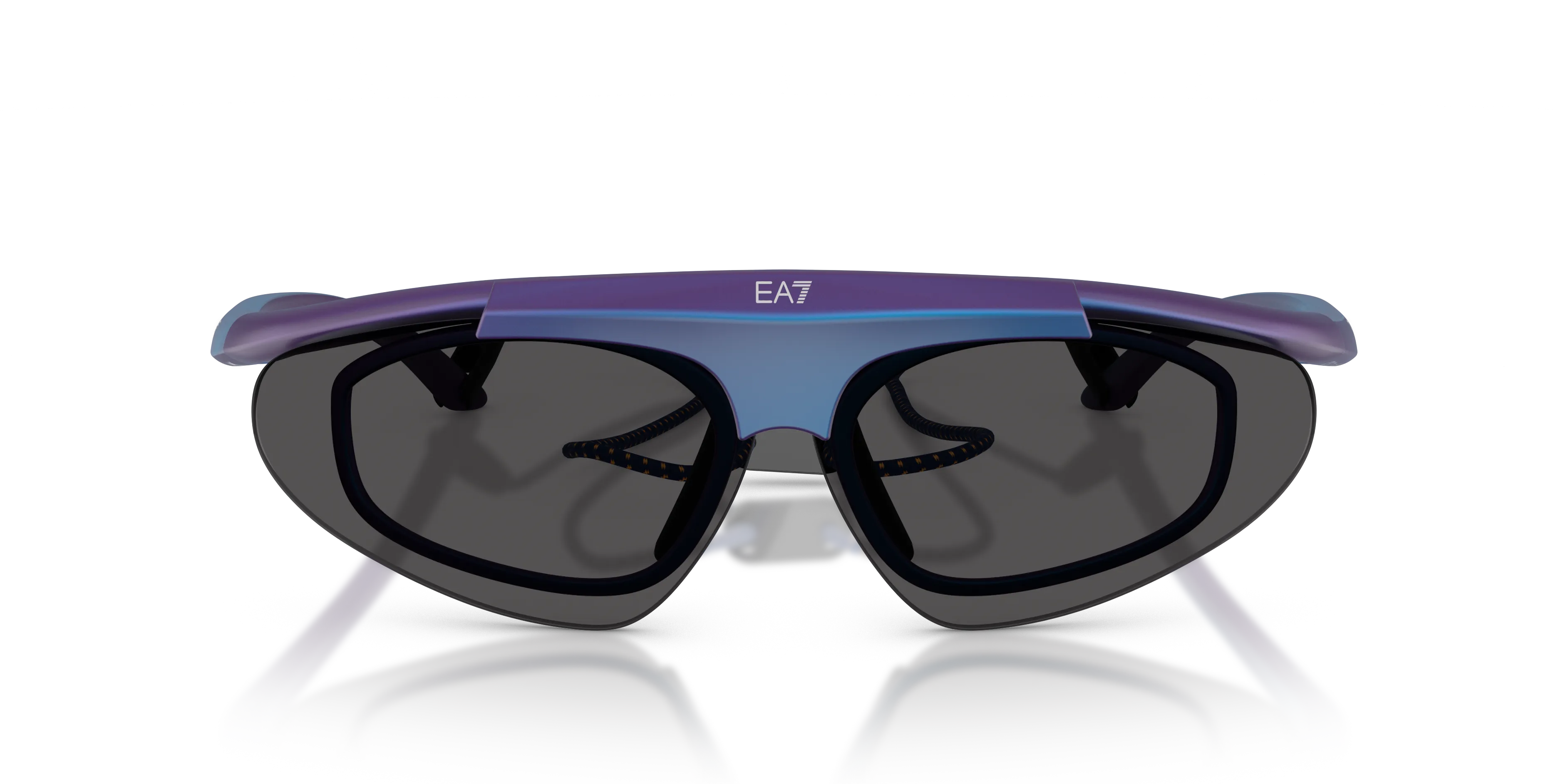 Moncler Q74010 629187 Occhiali da sole Iniettato Blu Grigio Geometrica Normale - immagine 3