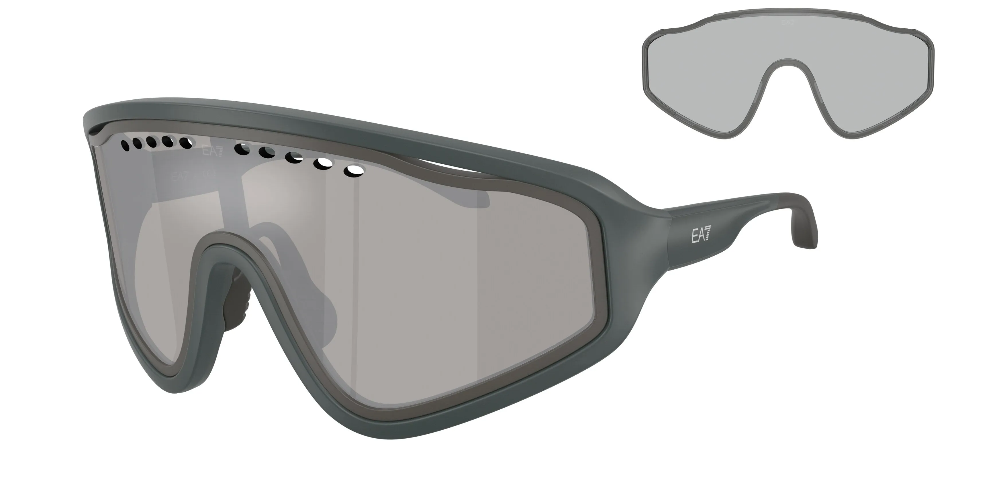 Moncler Q74005 65036G Occhiali da sole Iniettato Grigio Grigio Geometrica Specchiate - immagine 1