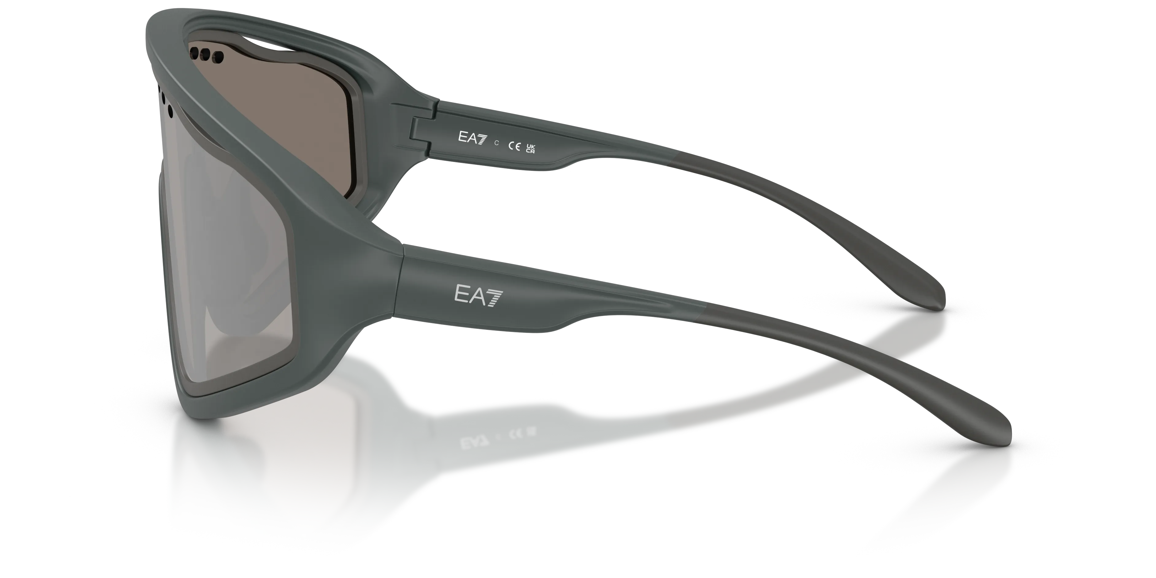 Moncler Q74005 65036G Occhiali da sole Iniettato Grigio Grigio Geometrica Specchiate - immagine 4