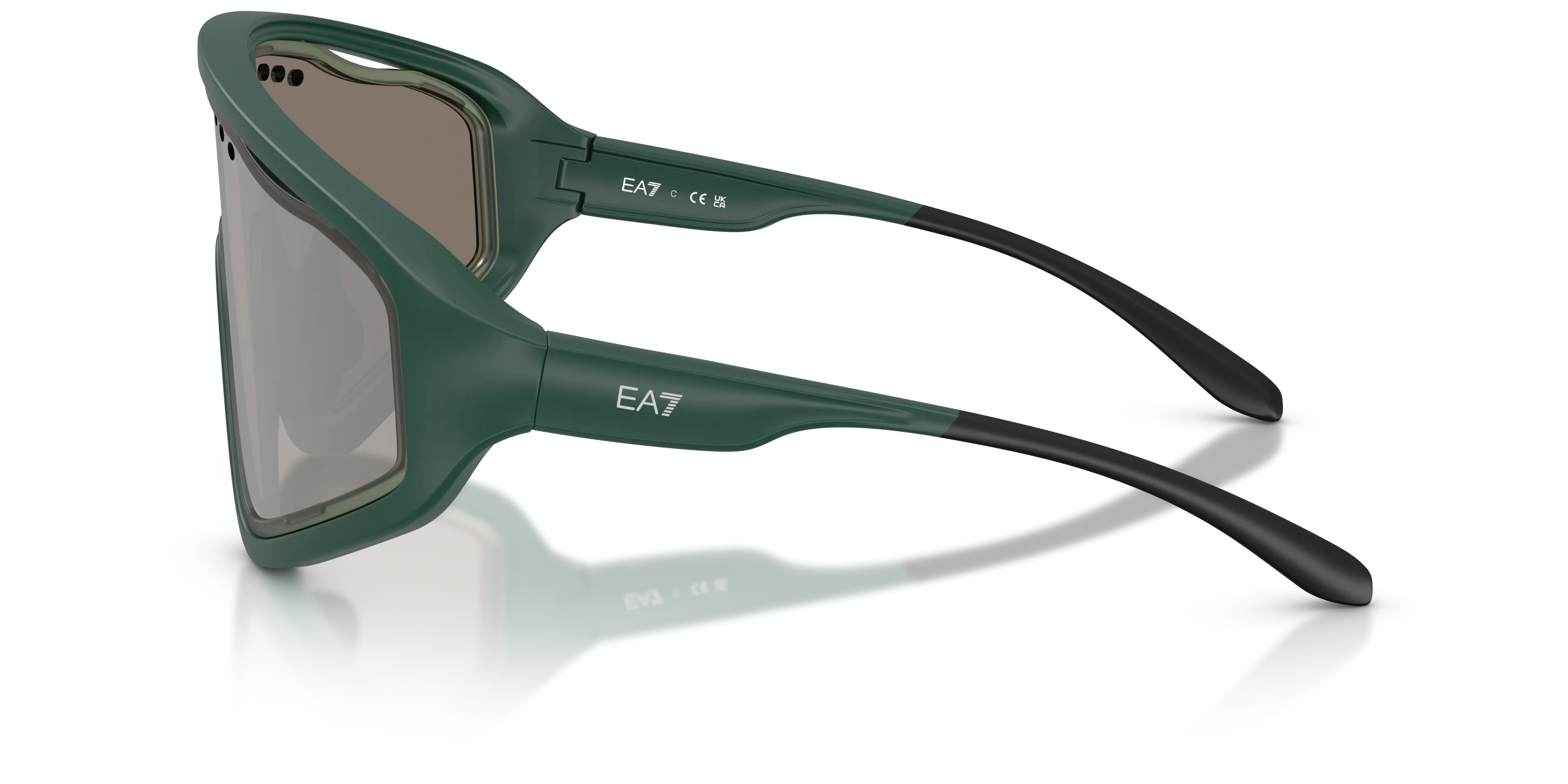 Moncler Q74005 63506G Occhiali da sole Iniettato Verde Grigio Geometrica Specchiate - immagine 4