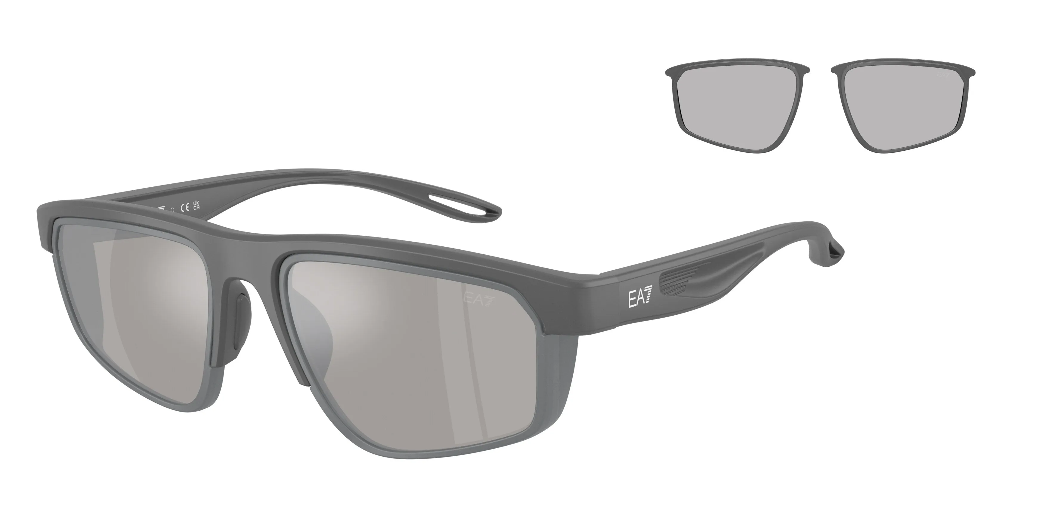 Moncler Q74003 62986G Occhiali da sole Iniettato Grigio Grigio Squadrata Specchiate - immagine 1
