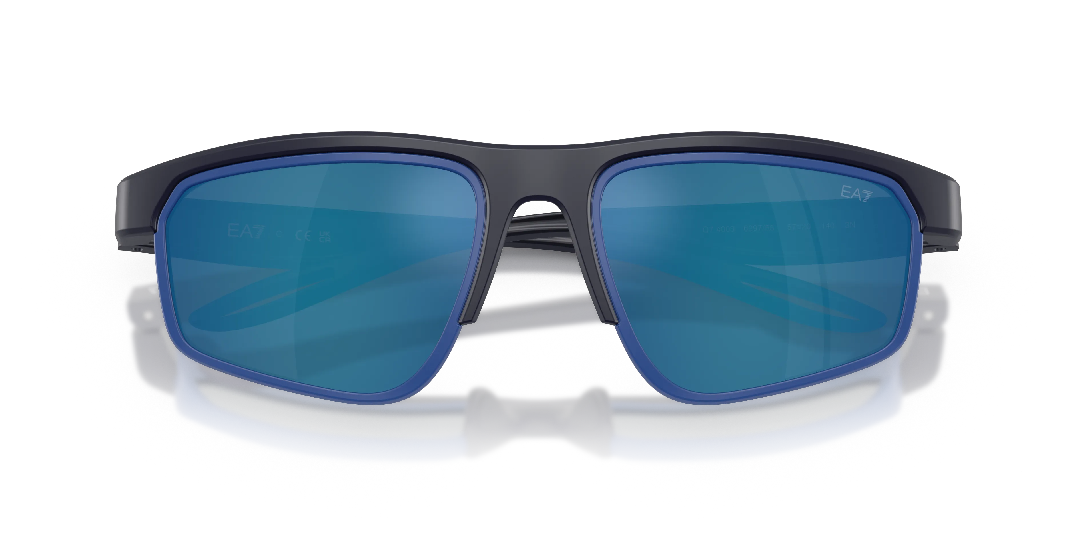 Moncler Q74003 629755 Occhiali da sole Iniettato Blu Blu Squadrata Specchiate - immagine 2