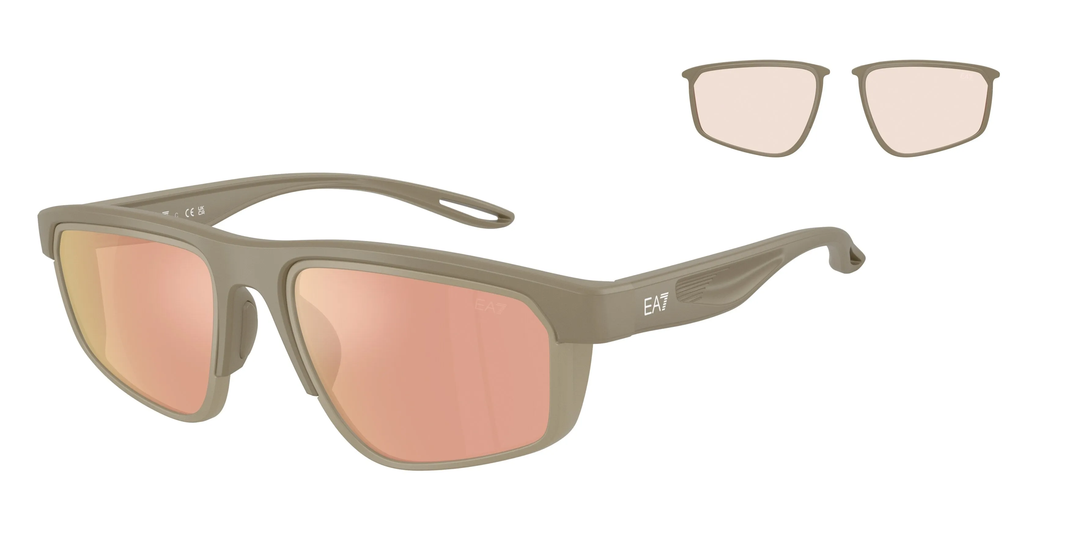 Moncler Q74003 62967J Occhiali da sole Iniettato Marrone Marrone Squadrata Specchiate - immagine 1