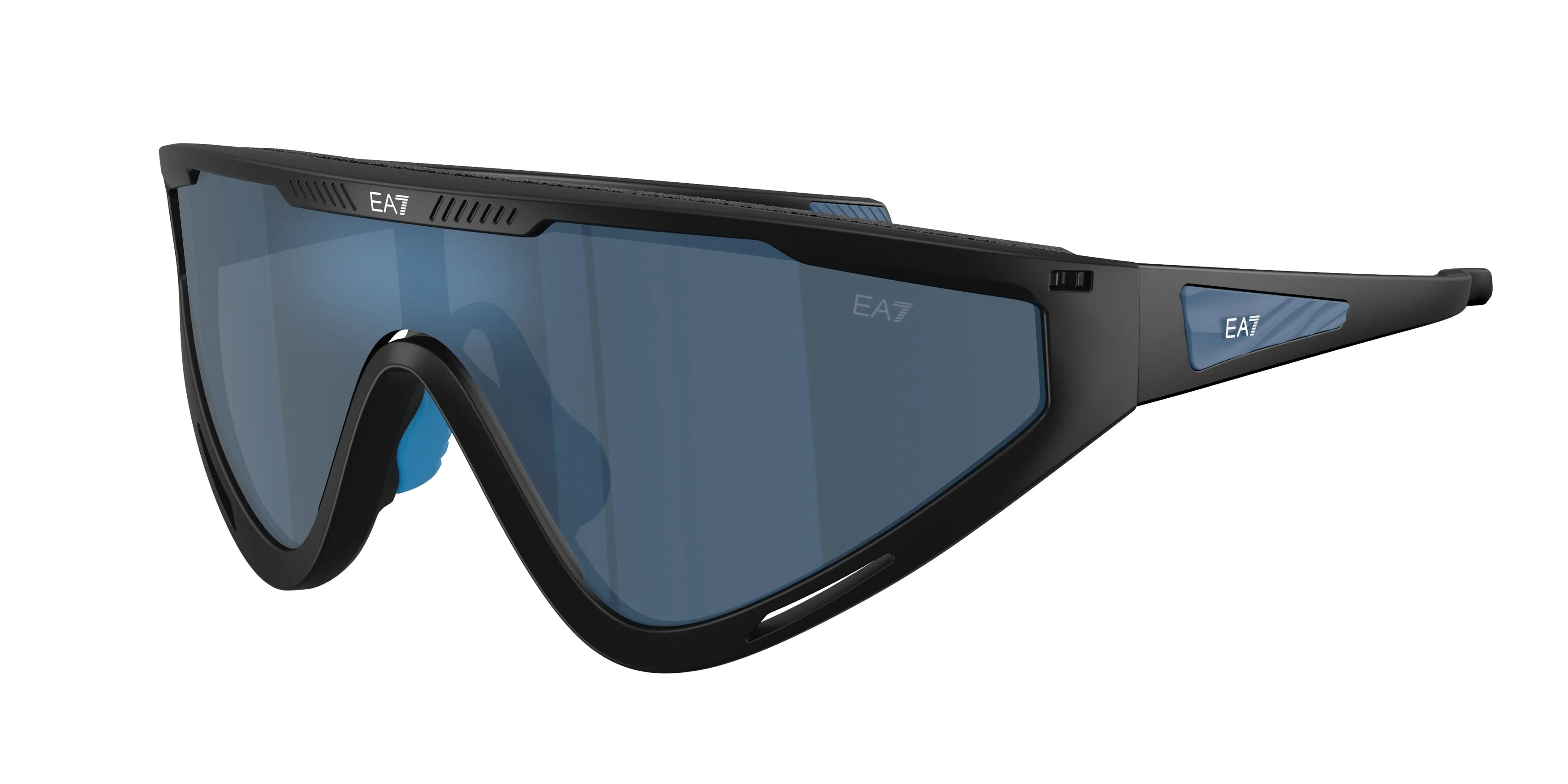 Moncler Q74001 628887 Occhiali da sole Iniettato Nero Blu Geometrica Specchiate - immagine 1