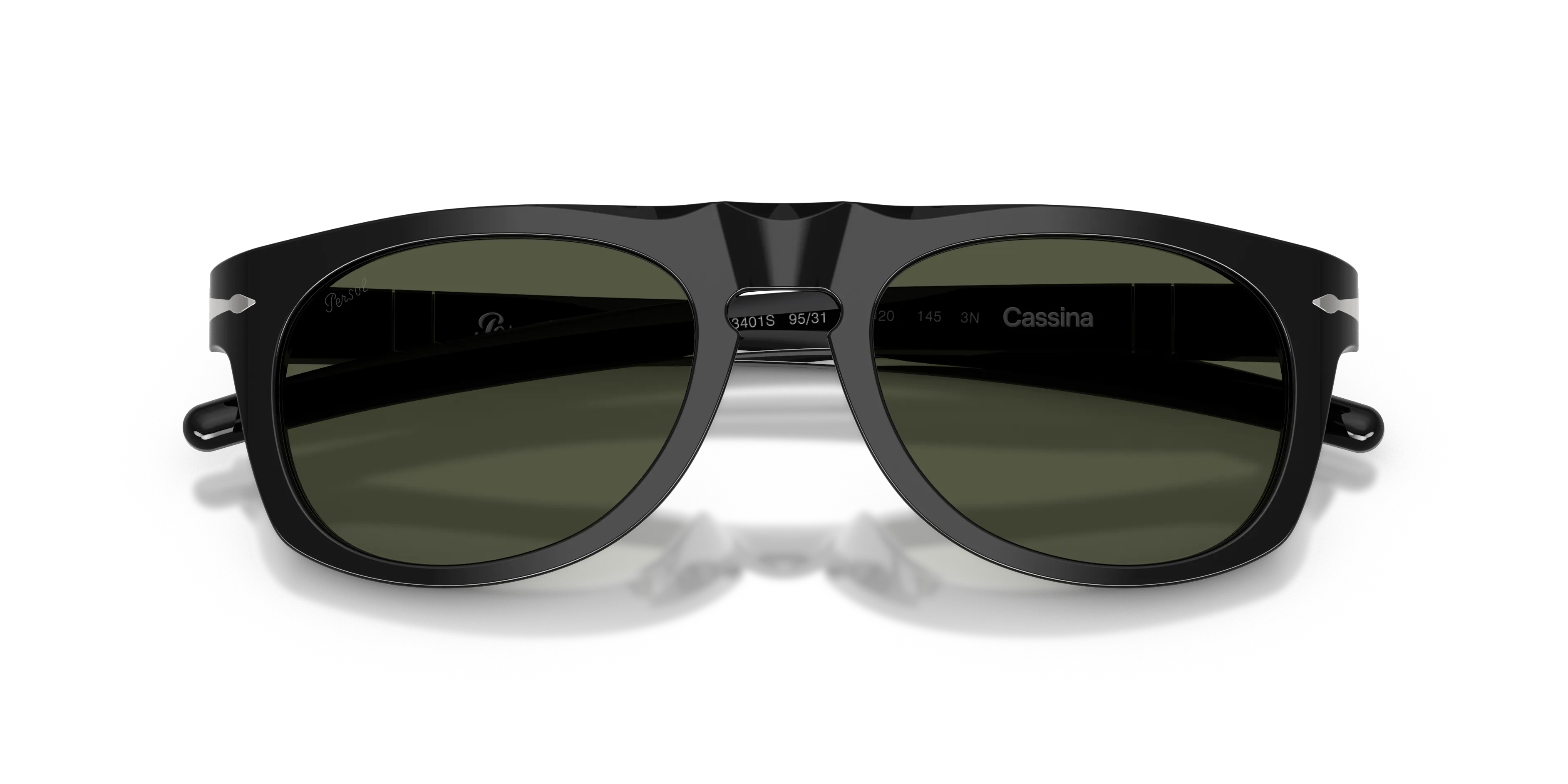 Persol PO3401S 95/31 Occhiali da sole Acetato Nero Verde Pantos Normale - immagine 2