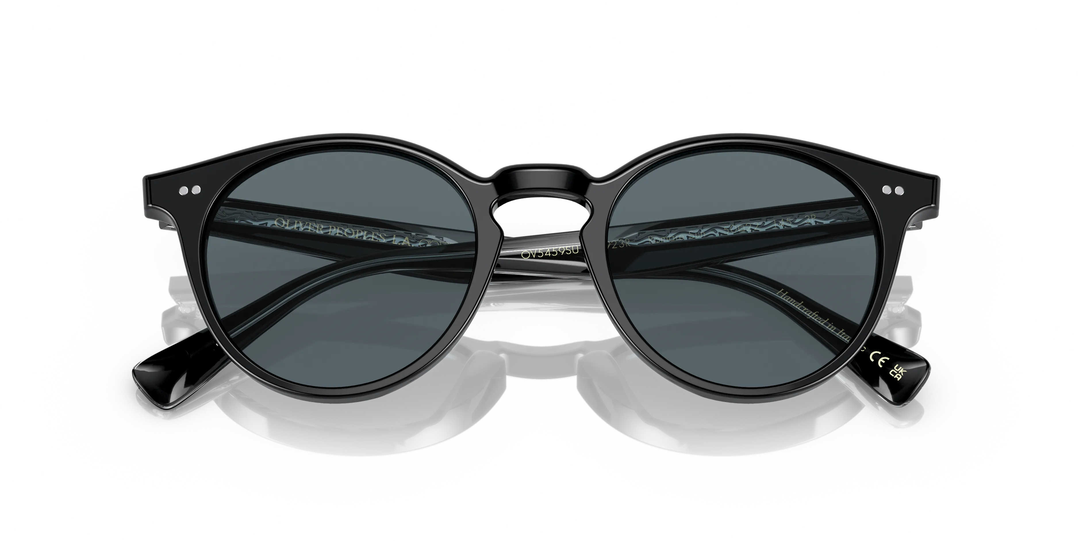 Oliver Peoples OV5459SU ROMARE SUN 14923R Occhiali da sole Acetato Nero Blu Pantos Polarizzata - immagine 2