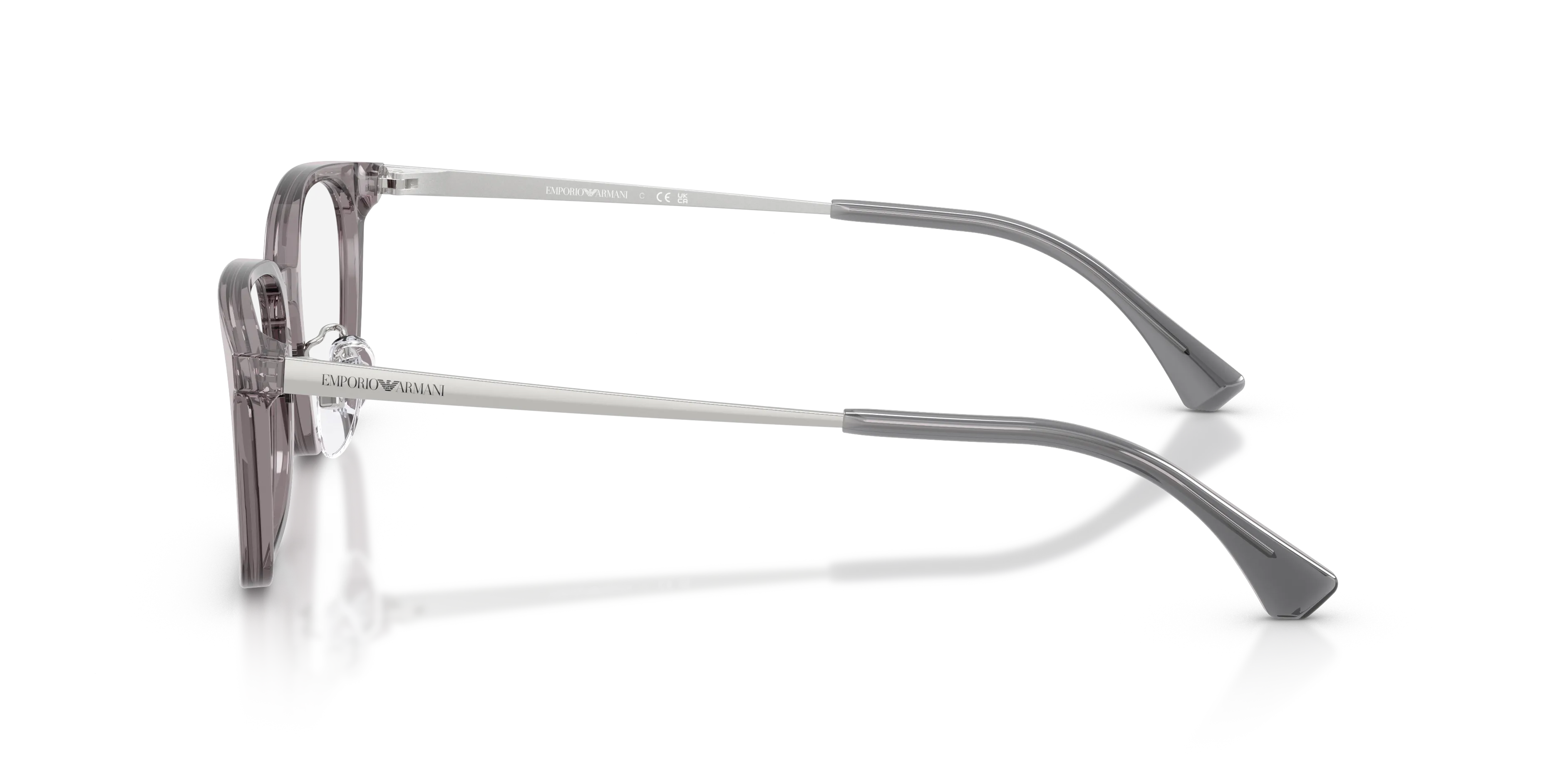 Emporio Armani EA3296D 6206 Montature da vista Acetato Grigio Trasparente Geometrica Normale - immagine 4