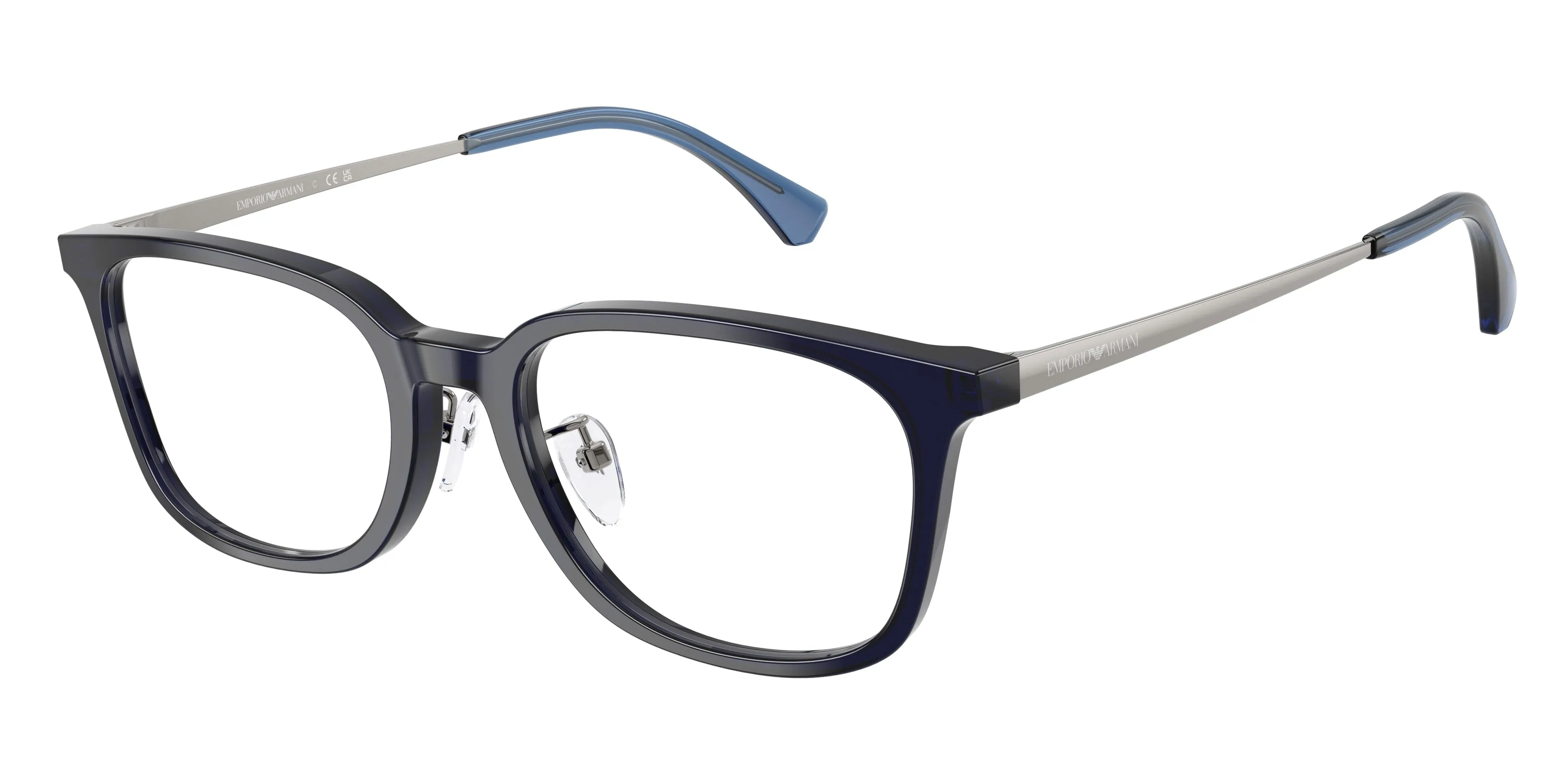 Emporio Armani EA3296D 5358 Montature da vista Acetato Blu Trasparente Geometrica Normale - immagine 1