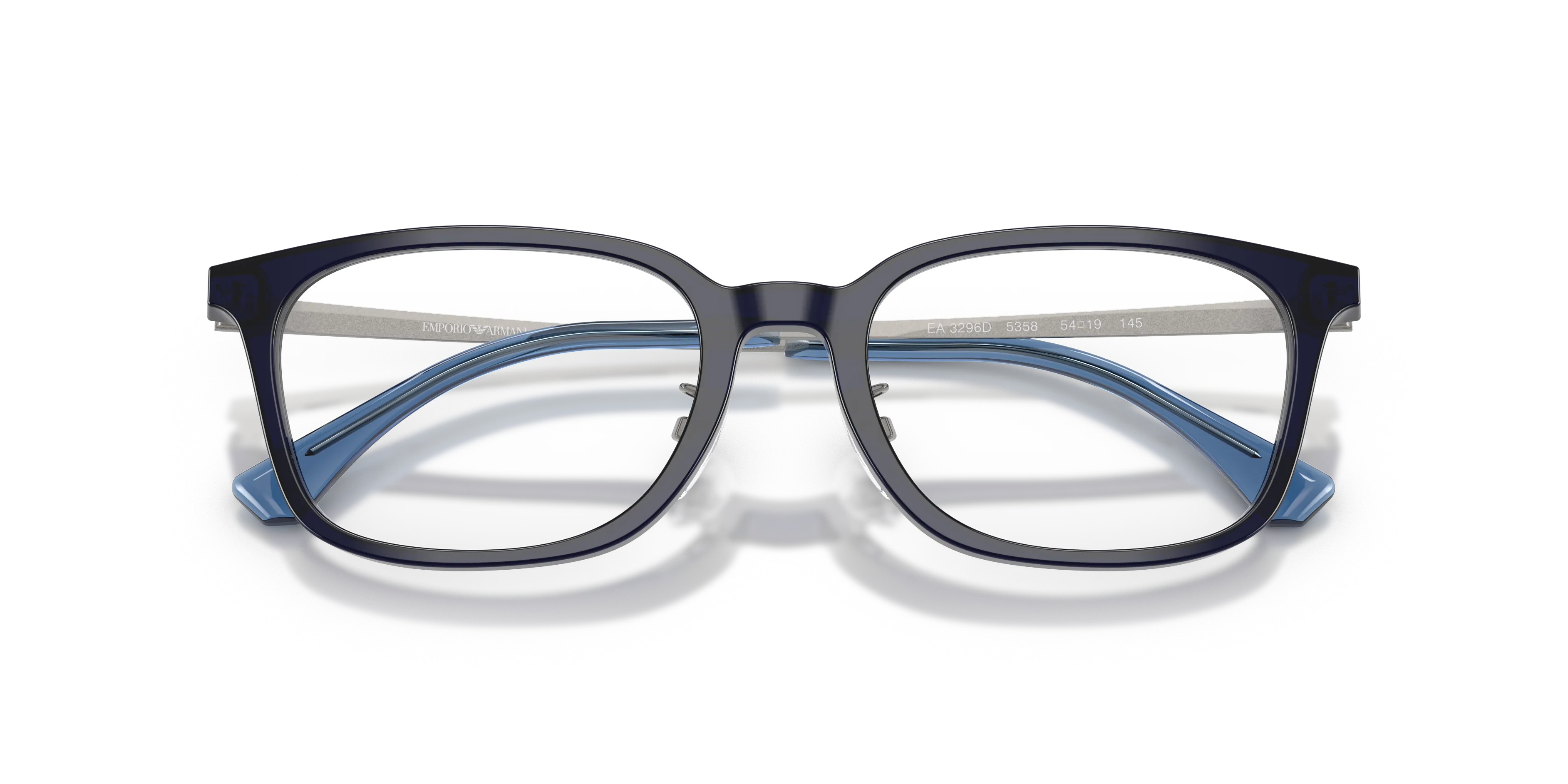 Emporio Armani EA3296D 5358 Montature da vista Acetato Blu Trasparente Geometrica Normale - immagine 2