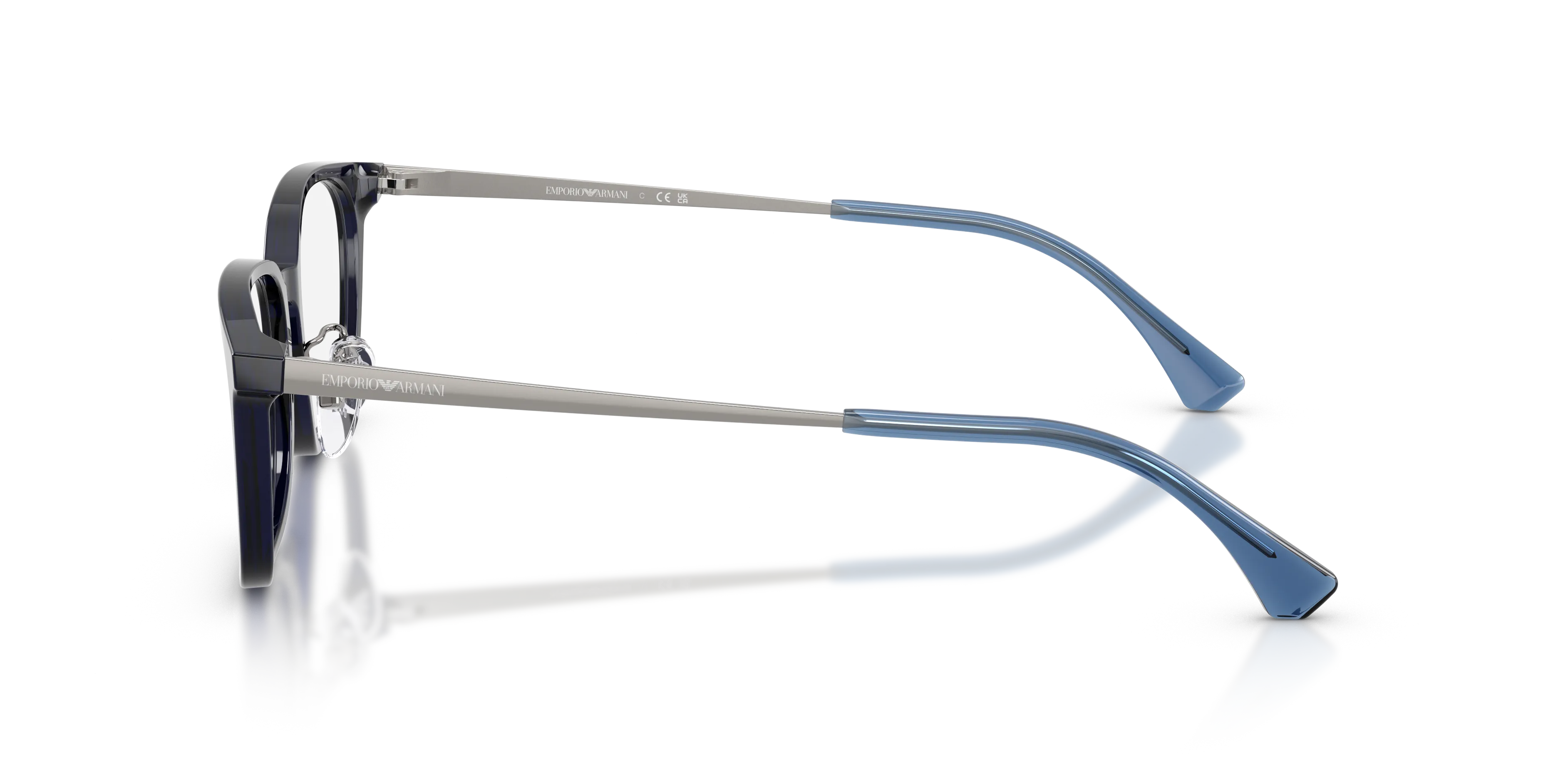 Emporio Armani EA3296D 5358 Montature da vista Acetato Blu Trasparente Geometrica Normale - immagine 4