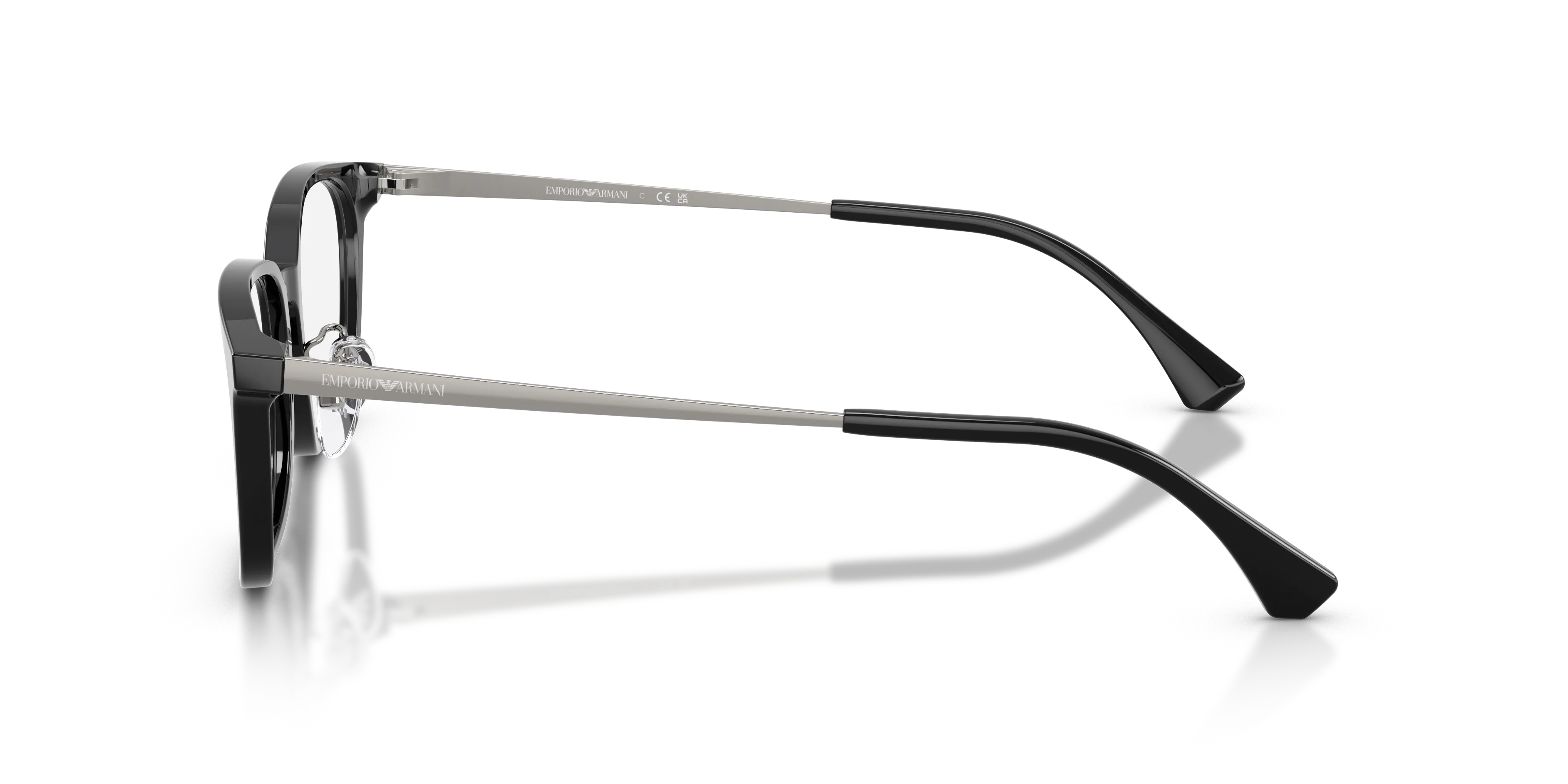 Emporio Armani EA3296D 5017 Montature da vista Acetato Nero Trasparente Geometrica Normale - immagine 4