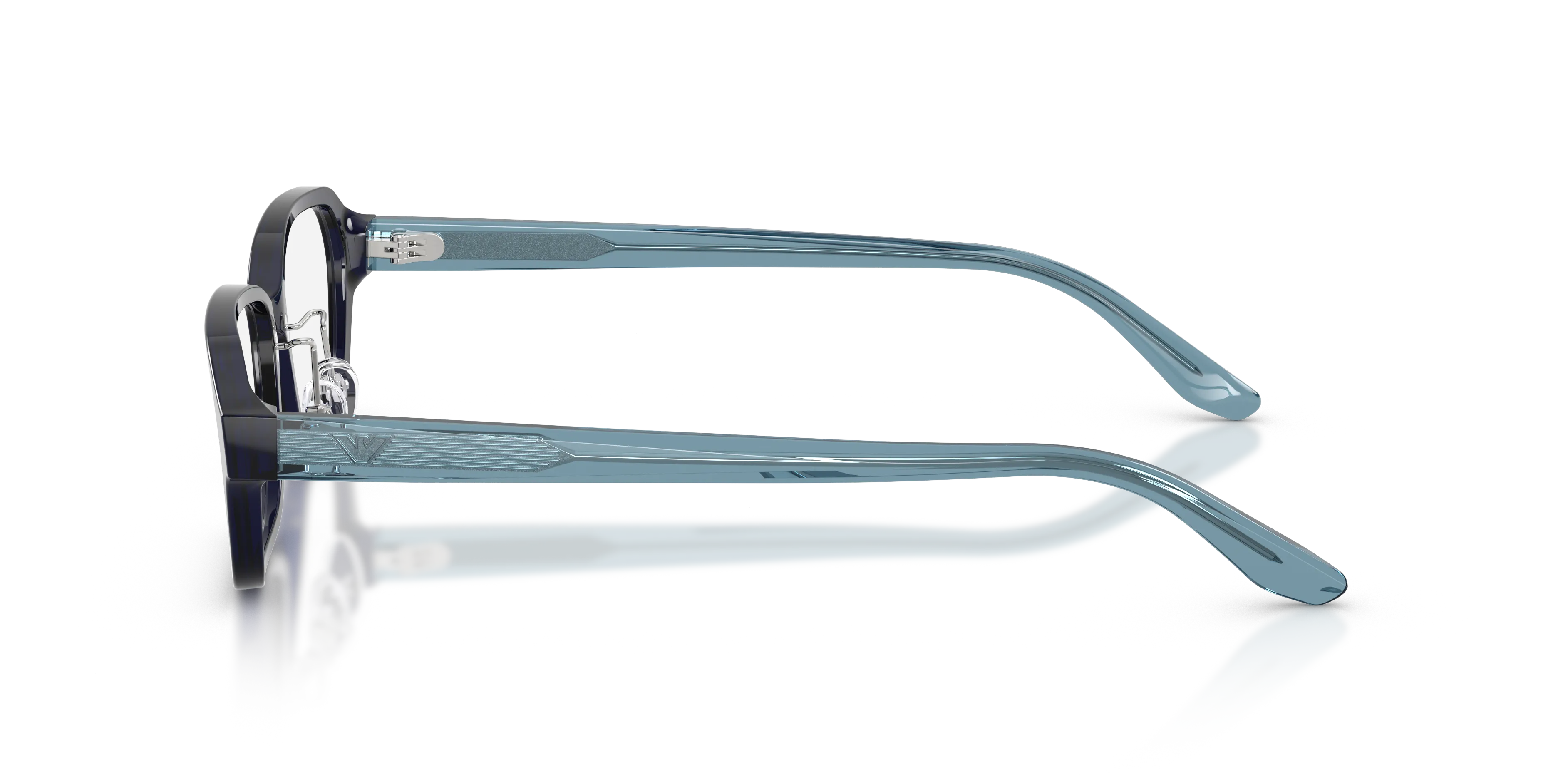 Emporio Armani EA3295D 5358 Montature da vista Acetato Blu Trasparente Squadrata Normale - immagine 4