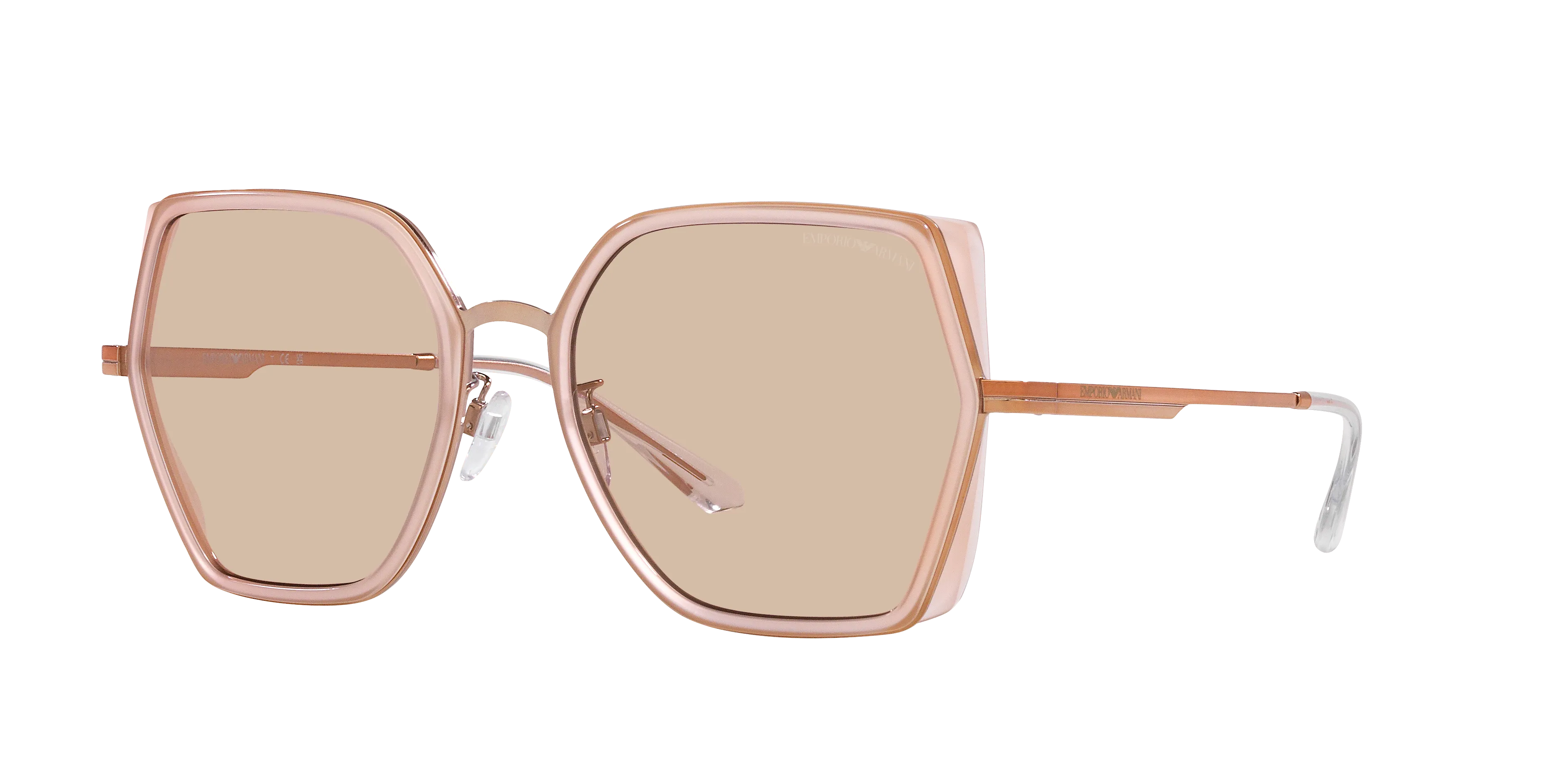 Emporio Armani EA2142D 301193 Occhiali da sole Metallo Rosa Marrone Squadrata Normale - immagine 1