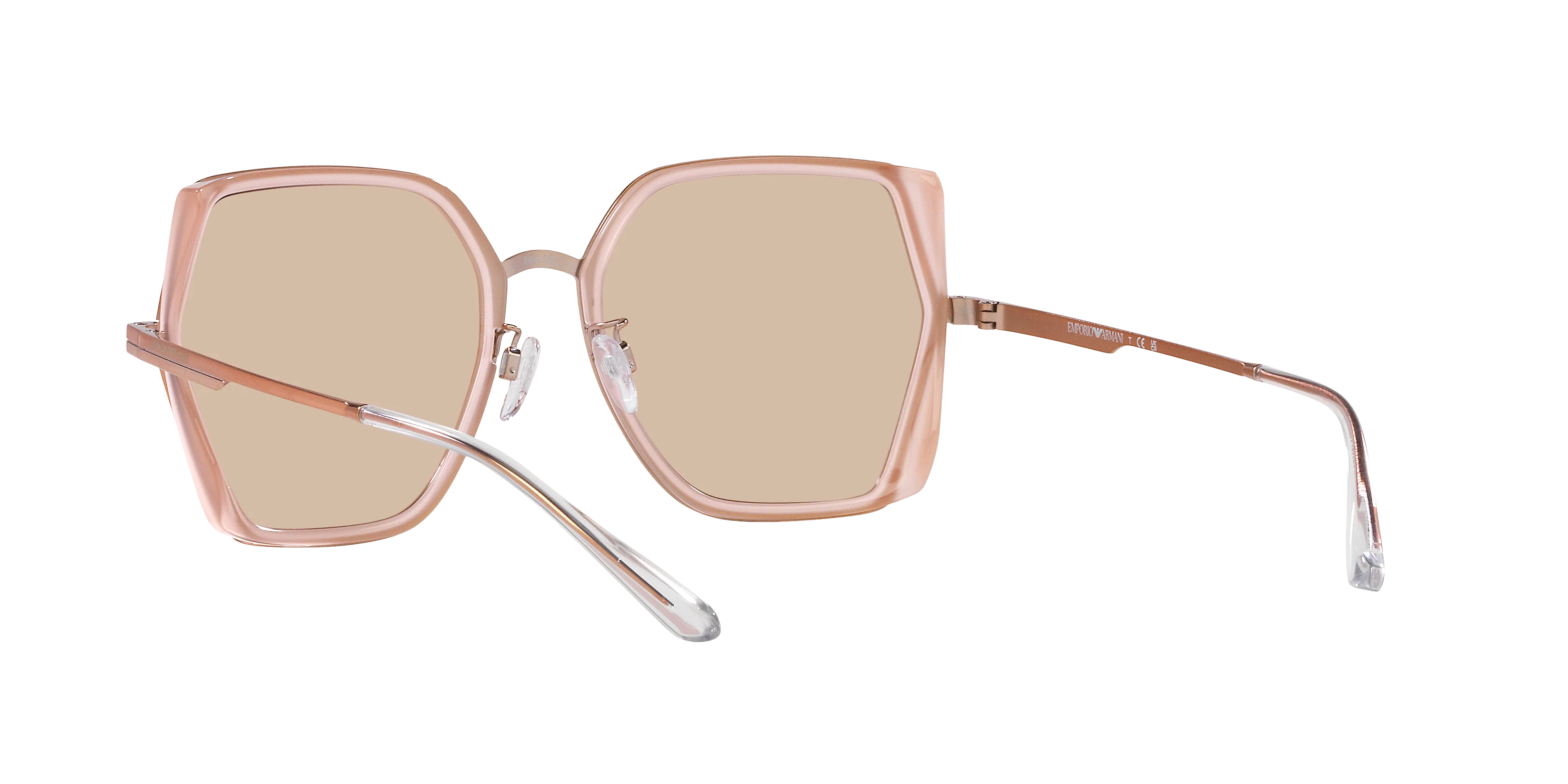 Emporio Armani EA2142D 301193 Occhiali da sole Metallo Rosa Marrone Squadrata Normale - immagine 4