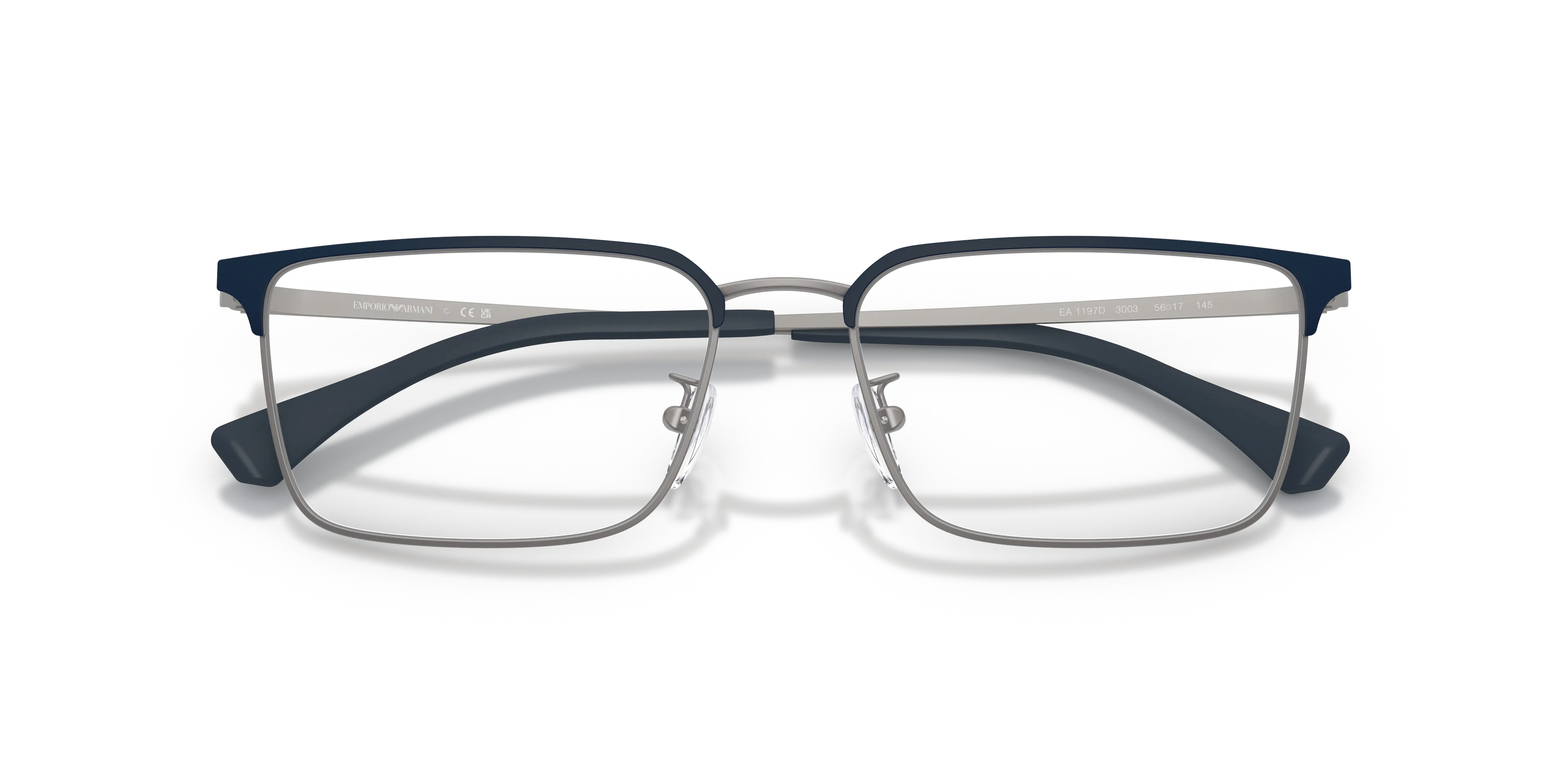 Emporio Armani EA1197D 3003 Montature da vista Metallo Blu Trasparente Squadrata Normale - immagine 2