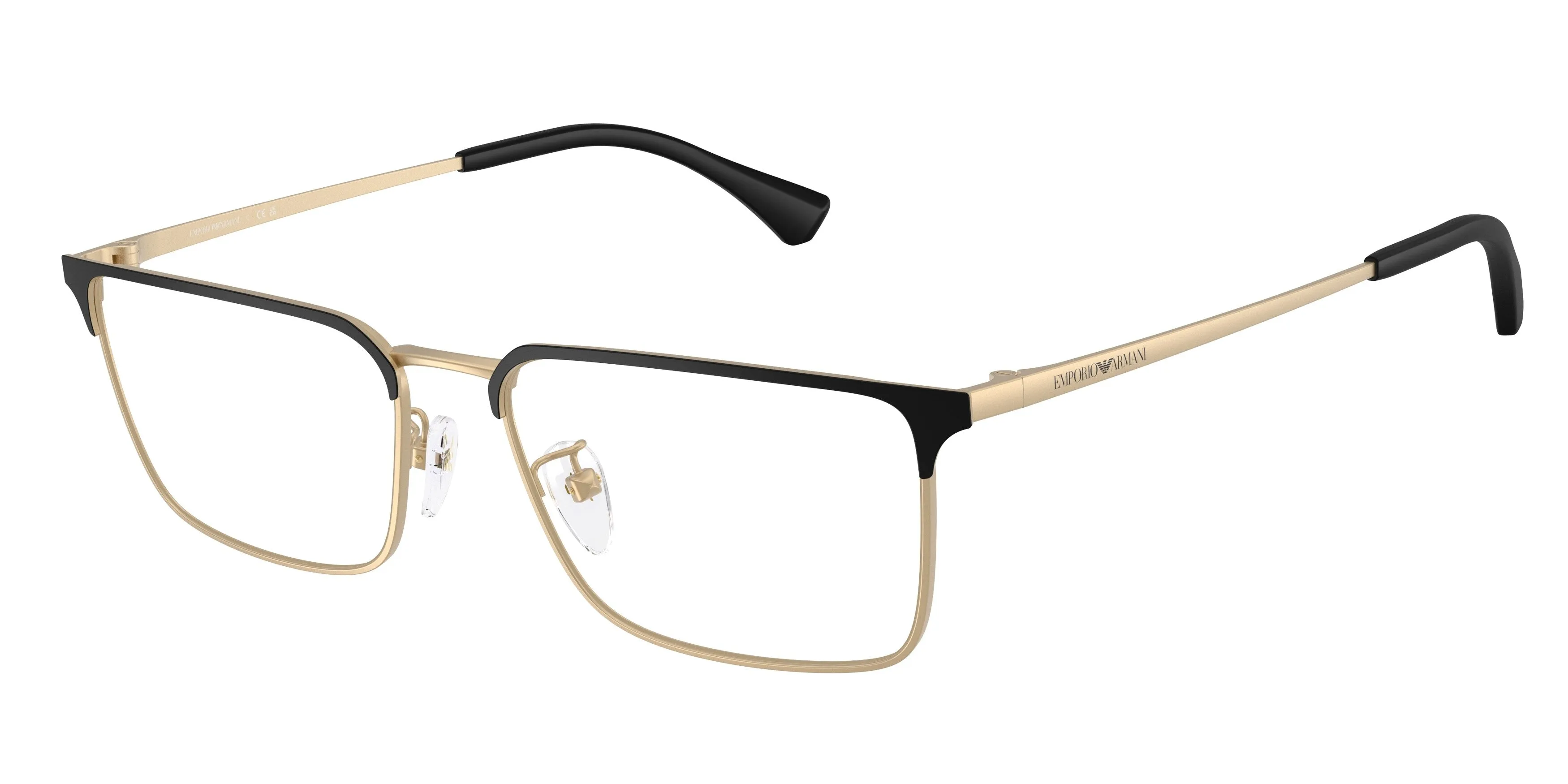 Emporio Armani EA1197D 3002 Montature da vista Metallo Nero Trasparente Squadrata Normale - immagine 1