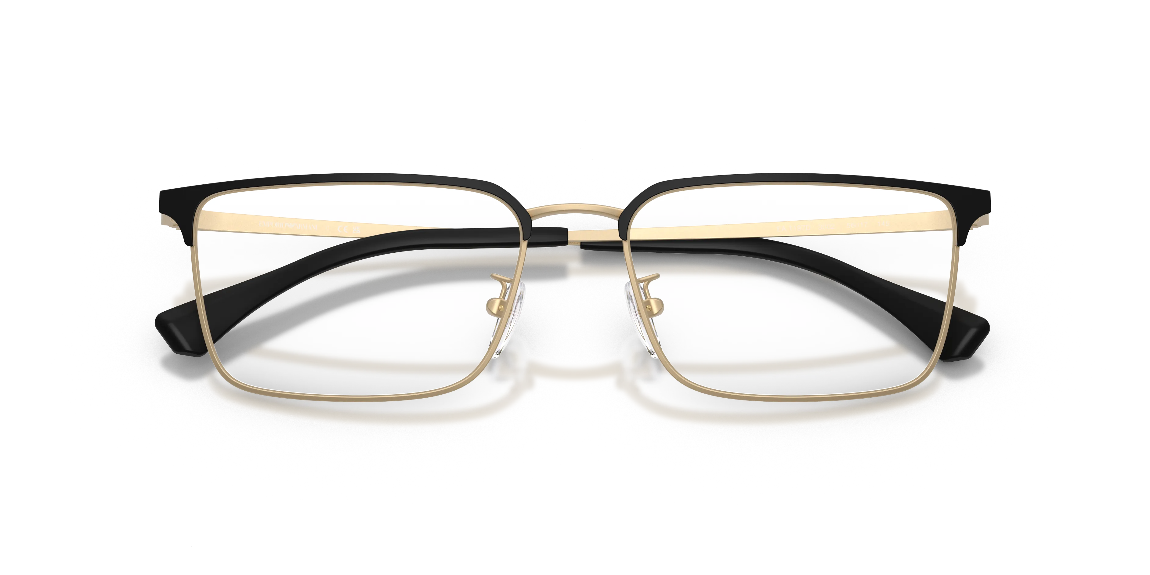 Emporio Armani EA1197D 3002 Montature da vista Metallo Nero Trasparente Squadrata Normale - immagine 2