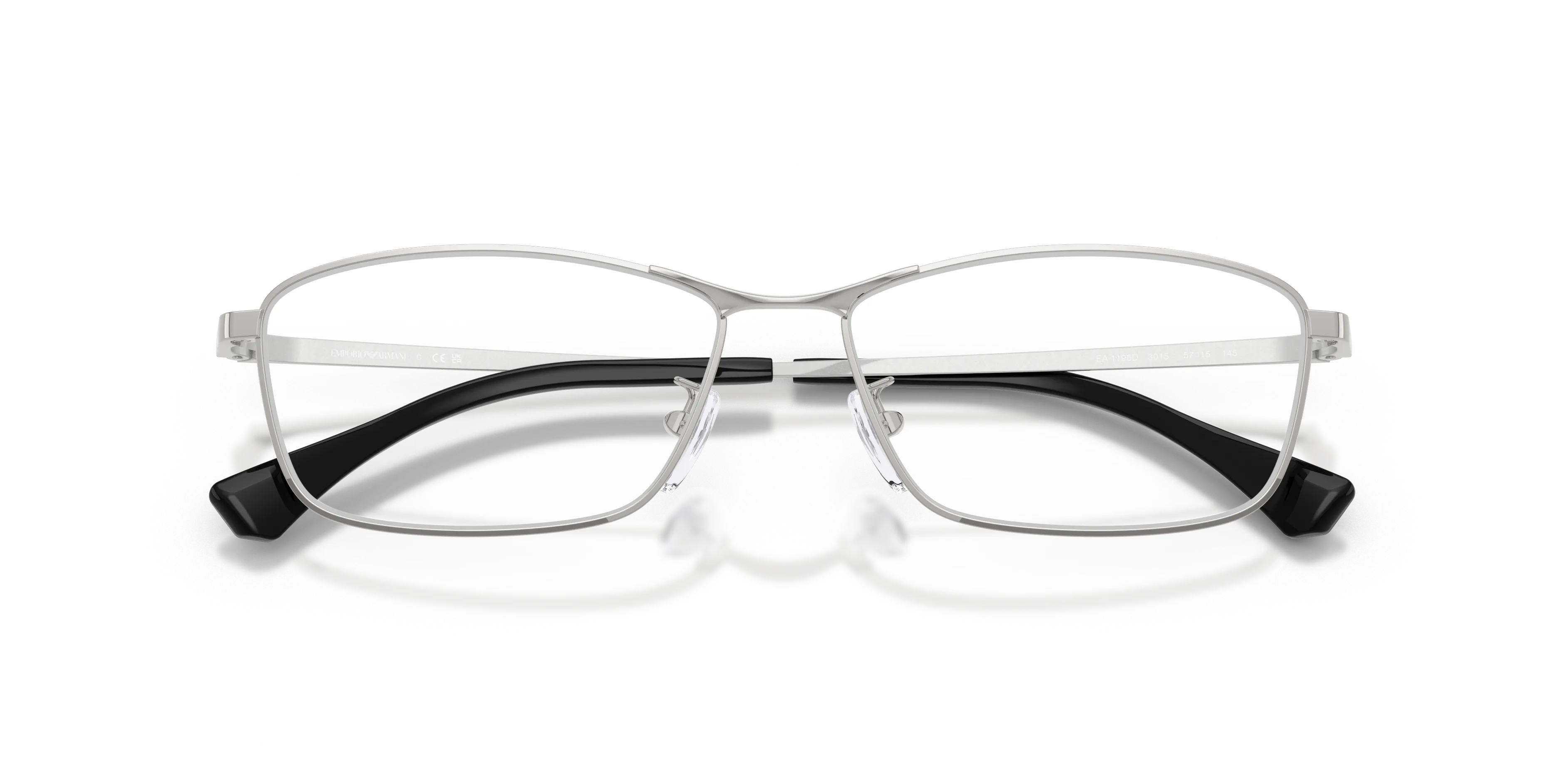 Emporio Armani EA1196D 3015 Montature da vista Metallo Argento Trasparente Geometrica Normale - immagine 2