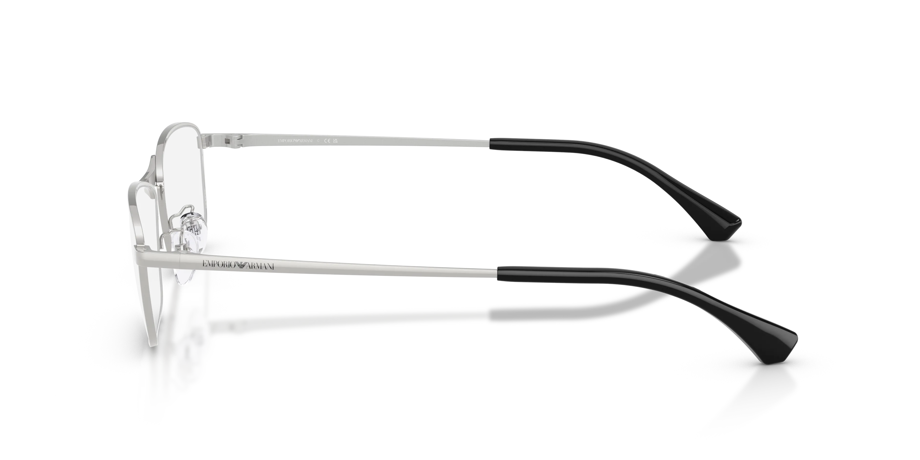 Emporio Armani EA1196D 3015 Montature da vista Metallo Argento Trasparente Geometrica Normale - immagine 4
