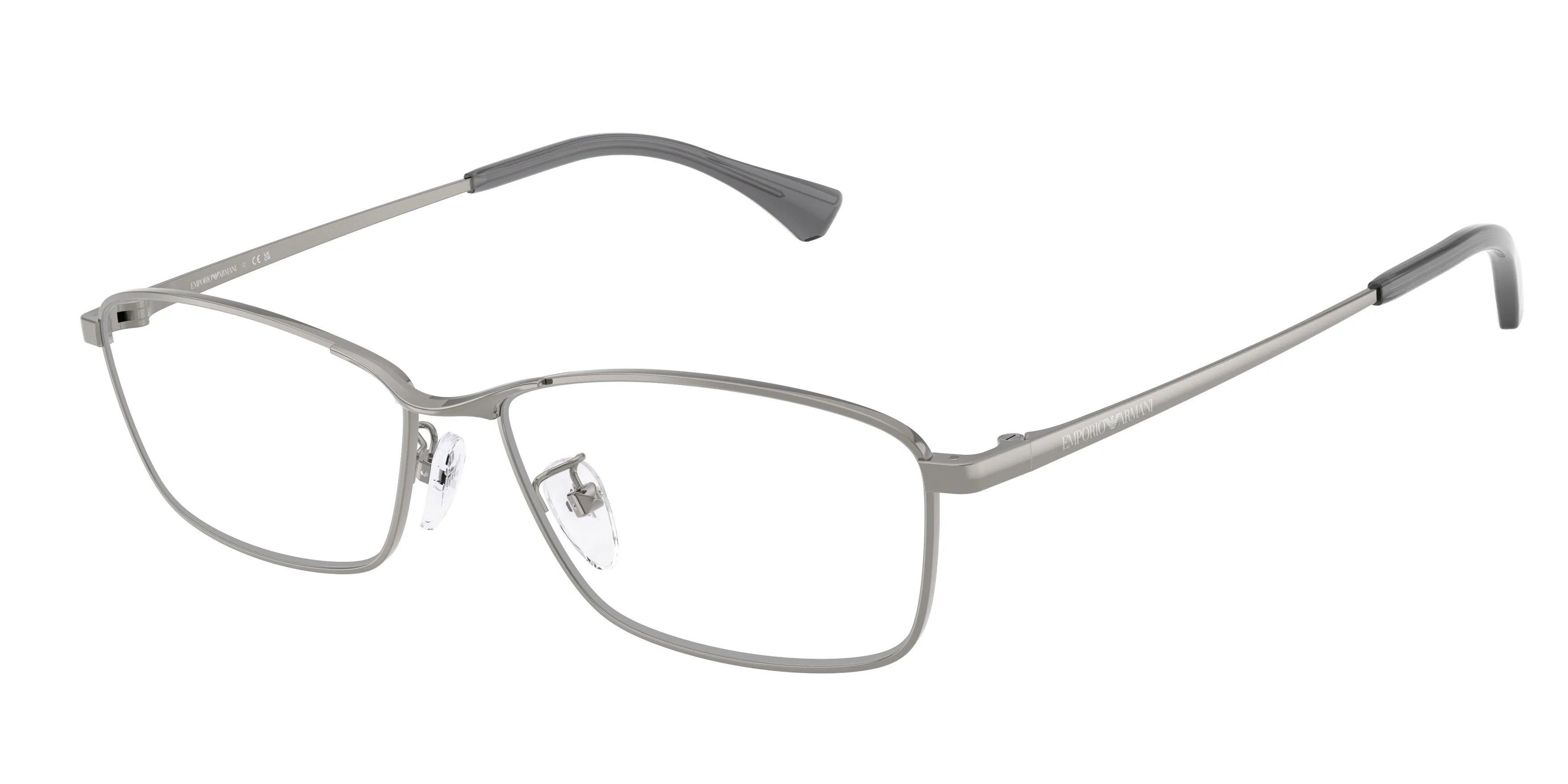 Emporio Armani EA1196D 3010 Montature da vista Metallo Grigio Trasparente Geometrica Normale - immagine 1