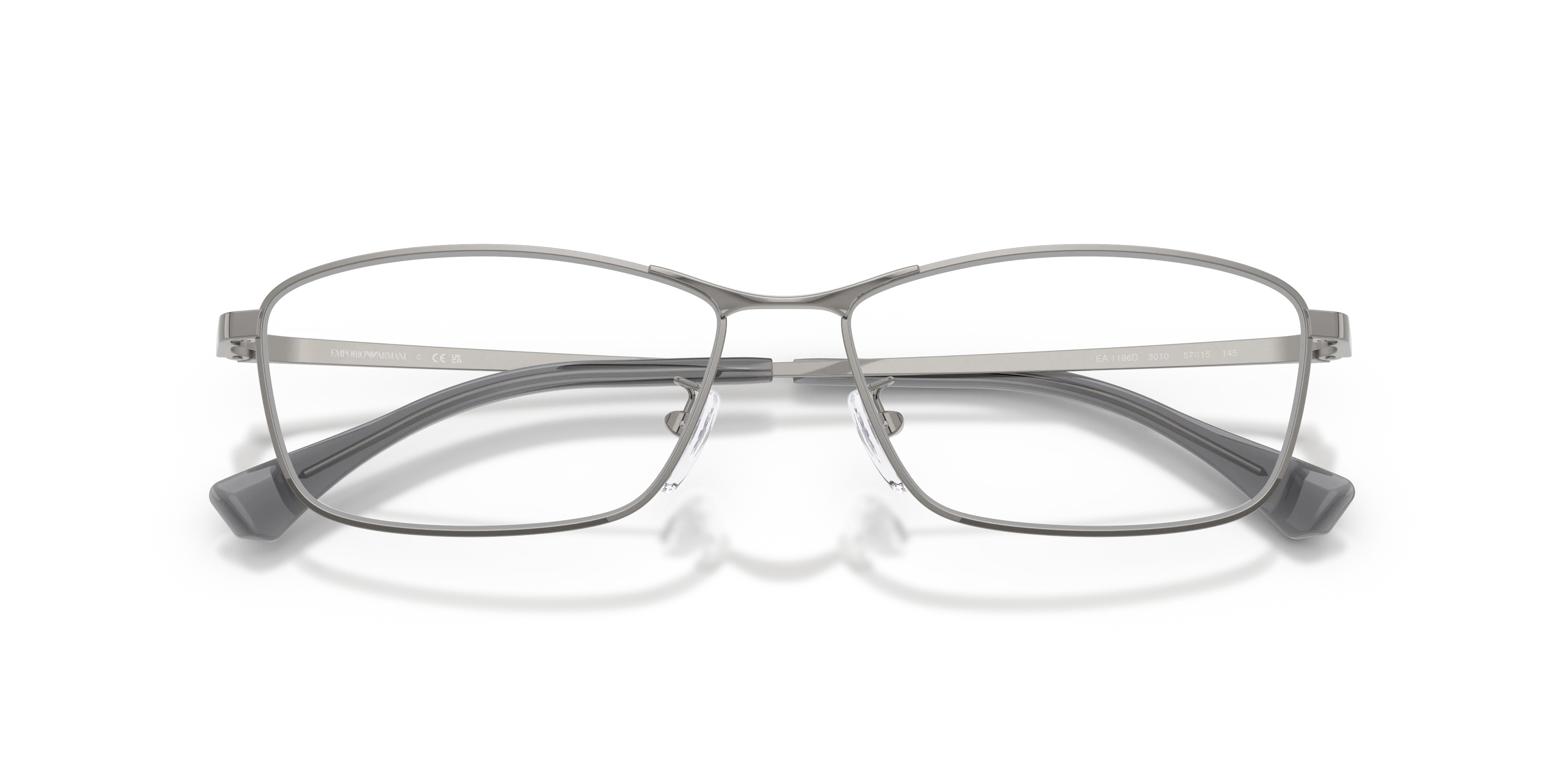 Emporio Armani EA1196D 3010 Montature da vista Metallo Grigio Trasparente Geometrica Normale - immagine 2