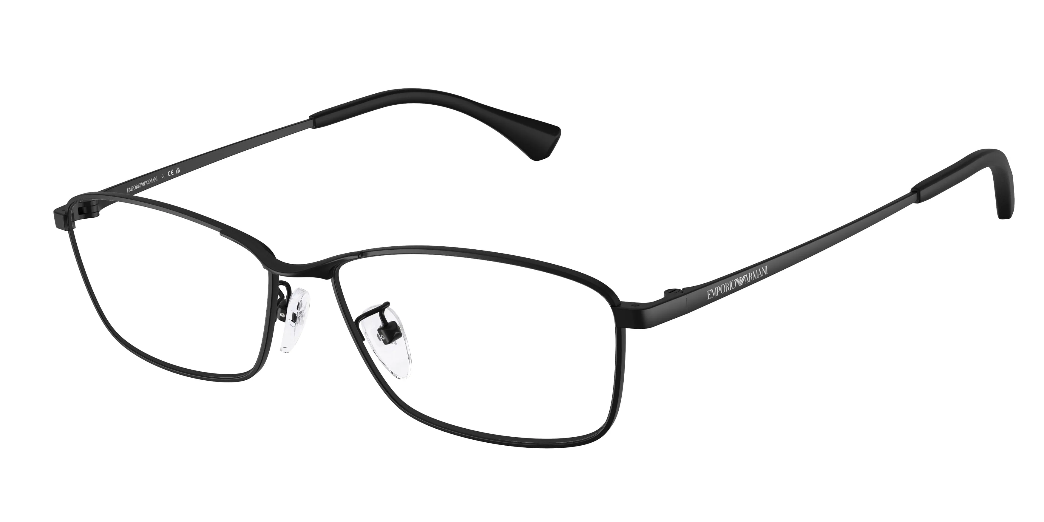 Emporio Armani EA1196D 3001 Montature da vista Metallo Nero Trasparente Geometrica Normale - immagine 1