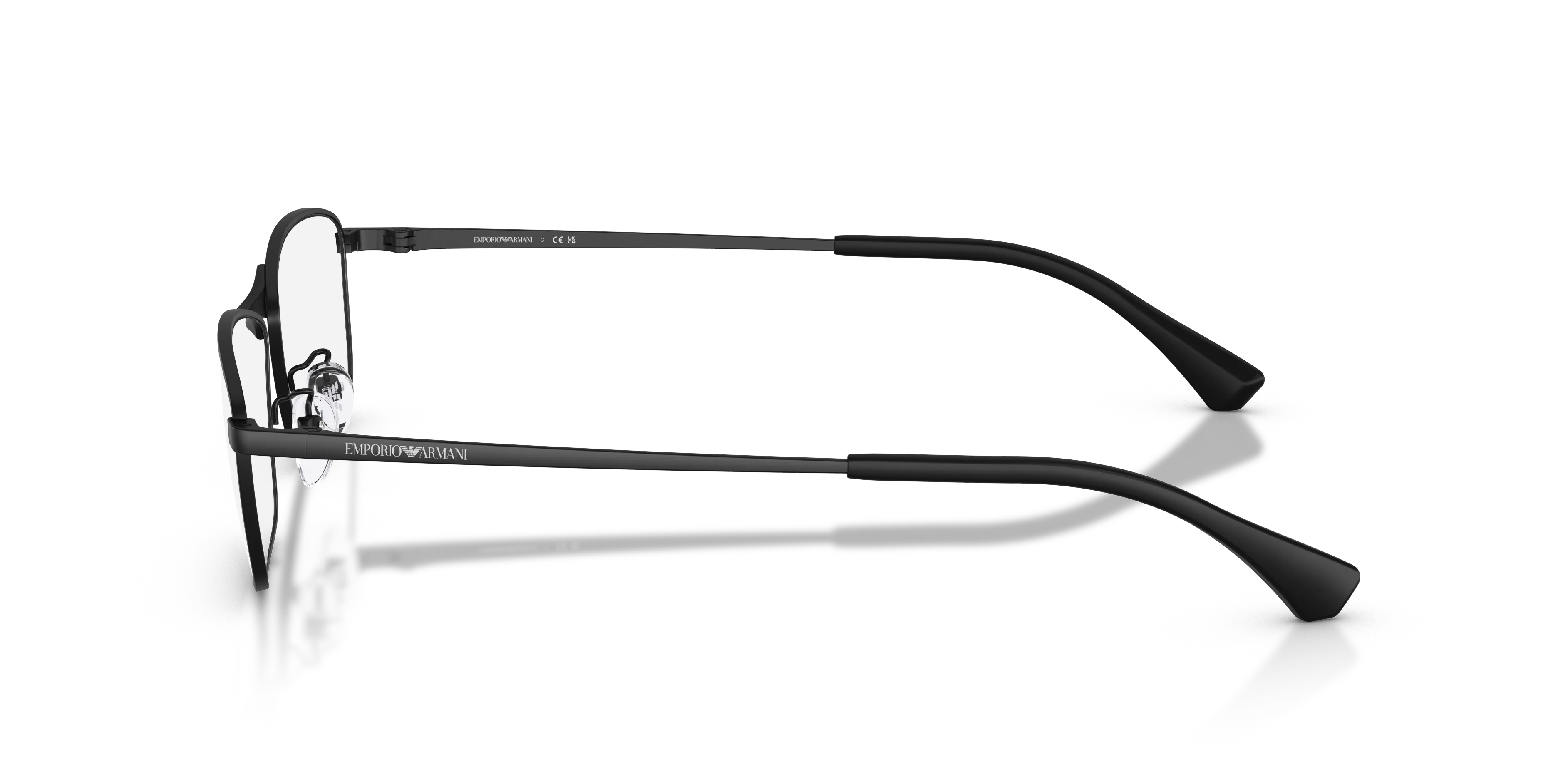 Emporio Armani EA1196D 3001 Montature da vista Metallo Nero Trasparente Geometrica Normale - immagine 4