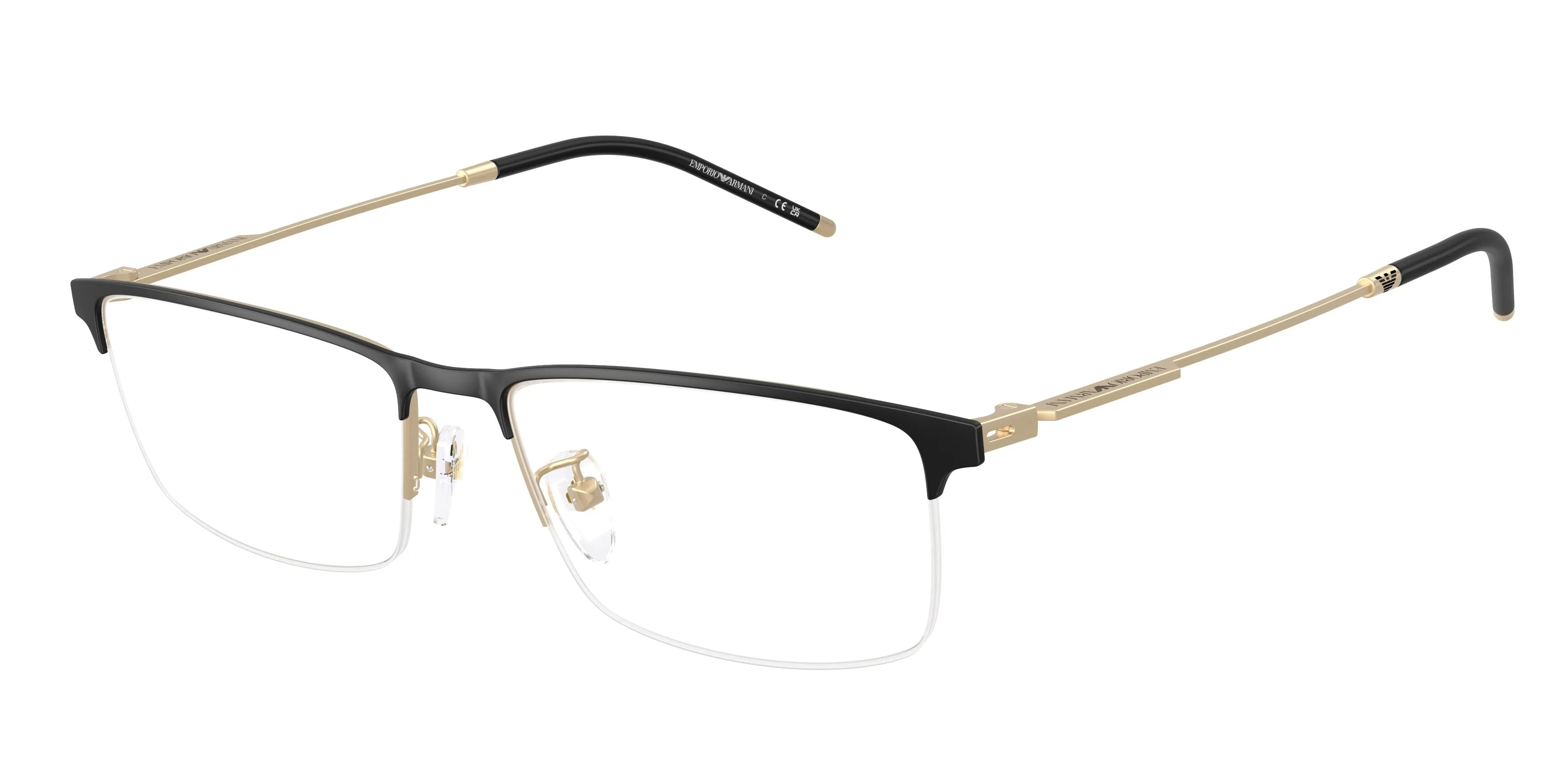 Emporio Armani EA1168D 3002 Montature da vista Metallo Nero Trasparente Squadrata Normale - immagine 1