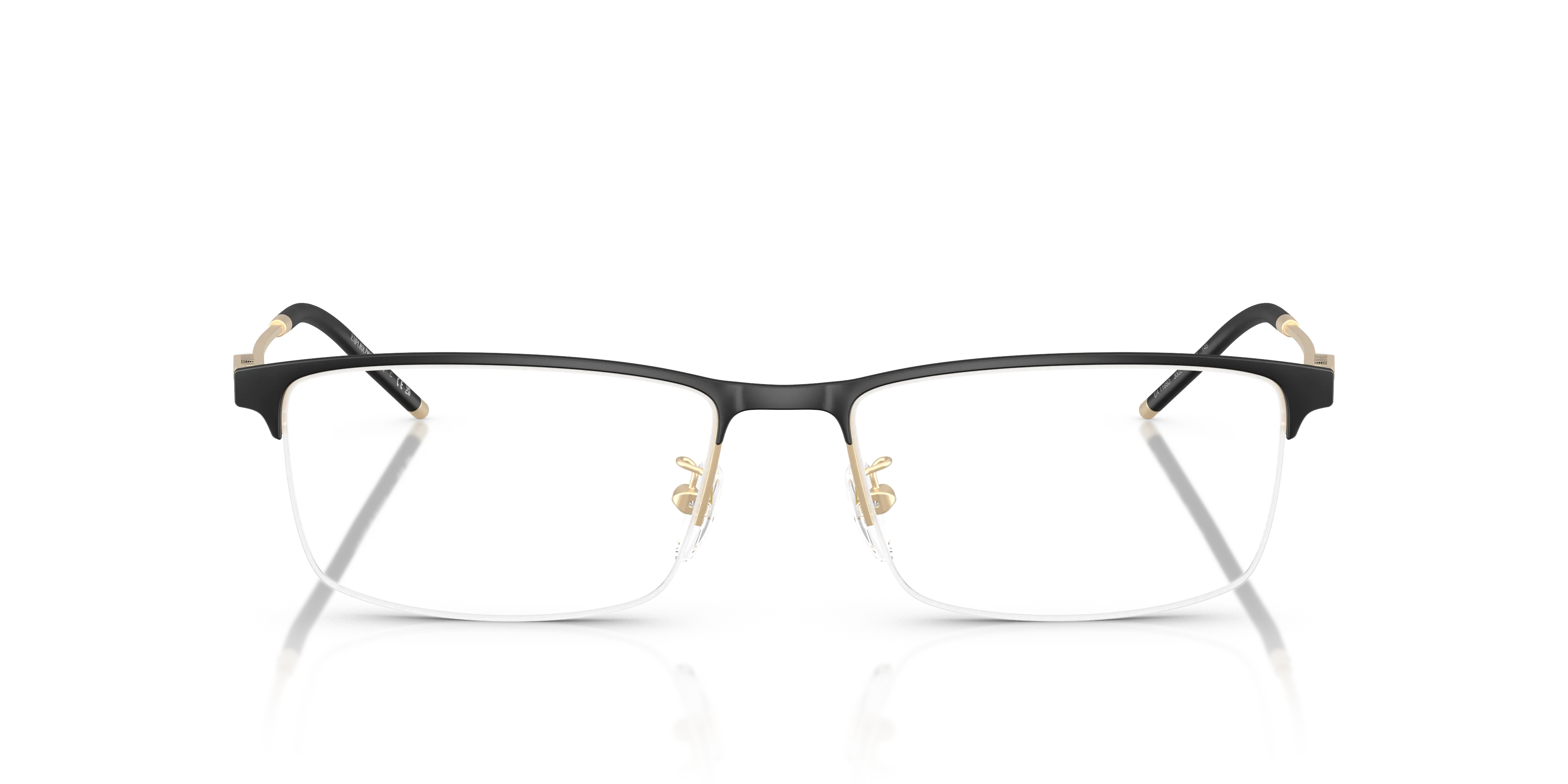 Emporio Armani EA1168D 3002 Montature da vista Metallo Nero Trasparente Squadrata Normale - immagine 3
