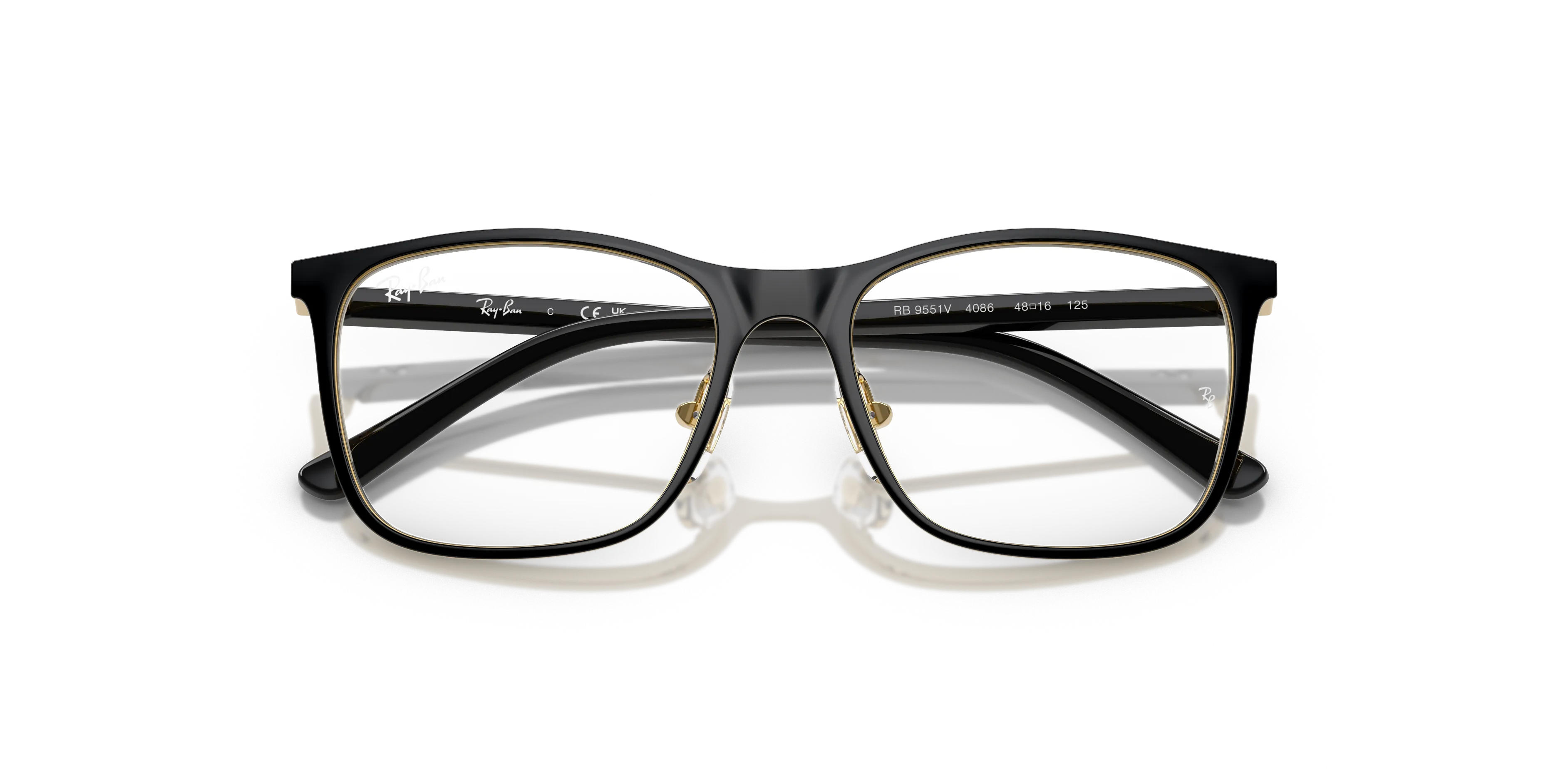 Ray - Ban RY9551V 4086 Montature da vista Metallo Nero Trasparente Squadrata Normale - immagine 2