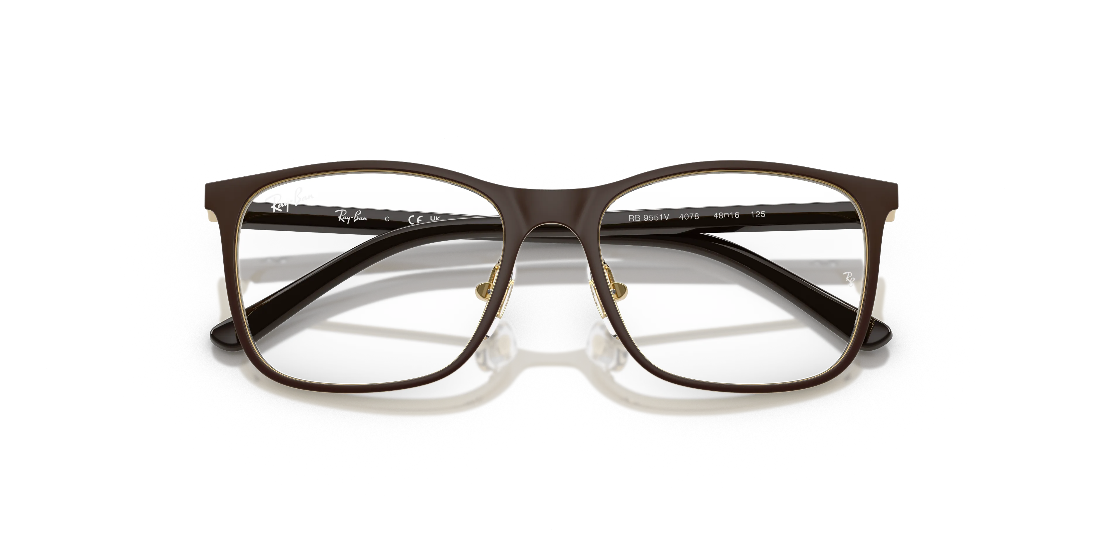 Ray - Ban RY9551V 4078 Montature da vista Metallo Marrone Trasparente Squadrata Normale - immagine 2
