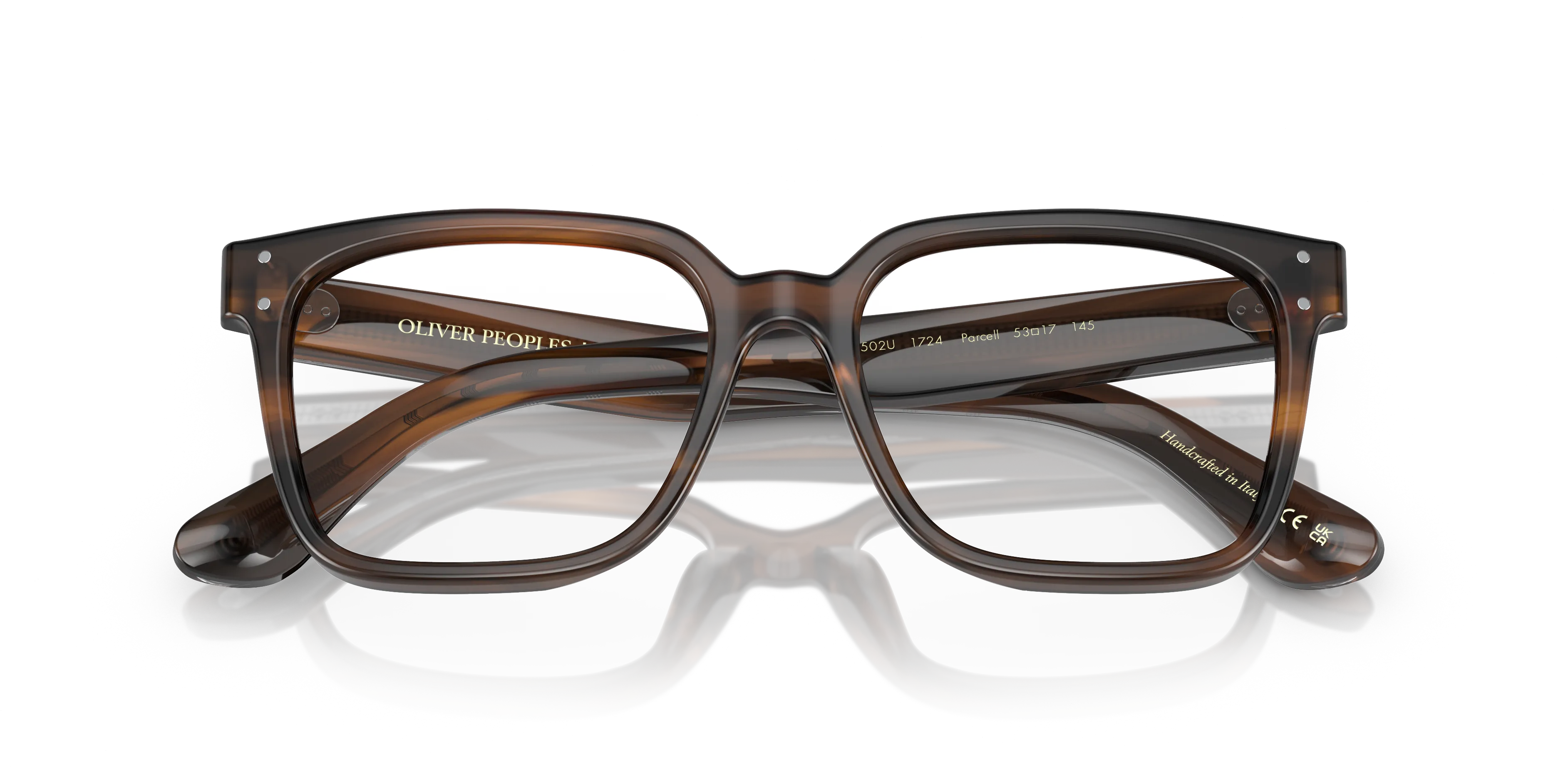 Oliver Peoples OV5502U PARCELL 1724 Montature da vista Acetato Marrone Trasparente Squadrata Normale - immagine 2