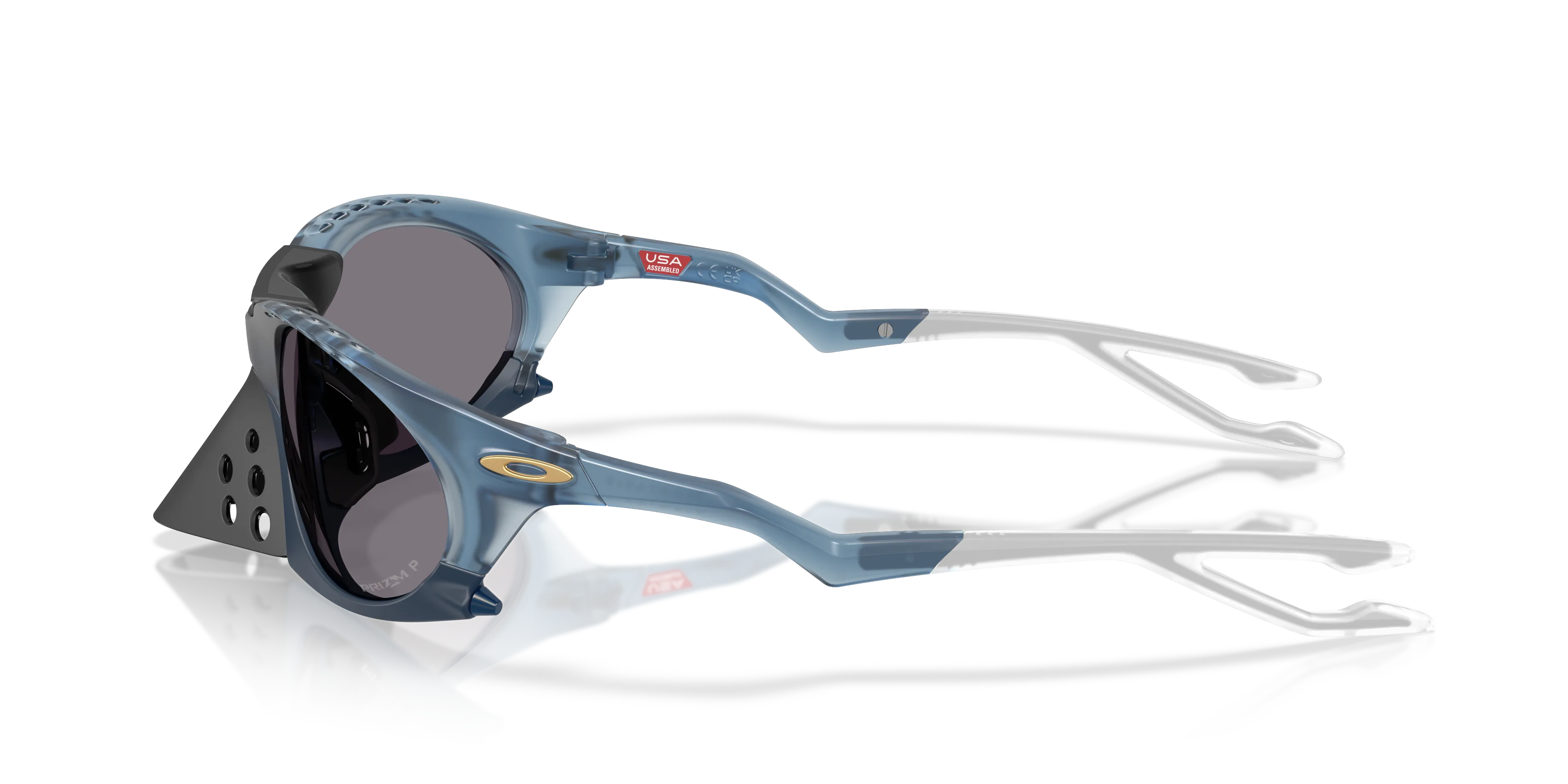 Oakley OO9437 PLANTARIS 943709 Occhiali da sole O_Matter Blu Grigio Rotonda Polarizzata - immagine 4