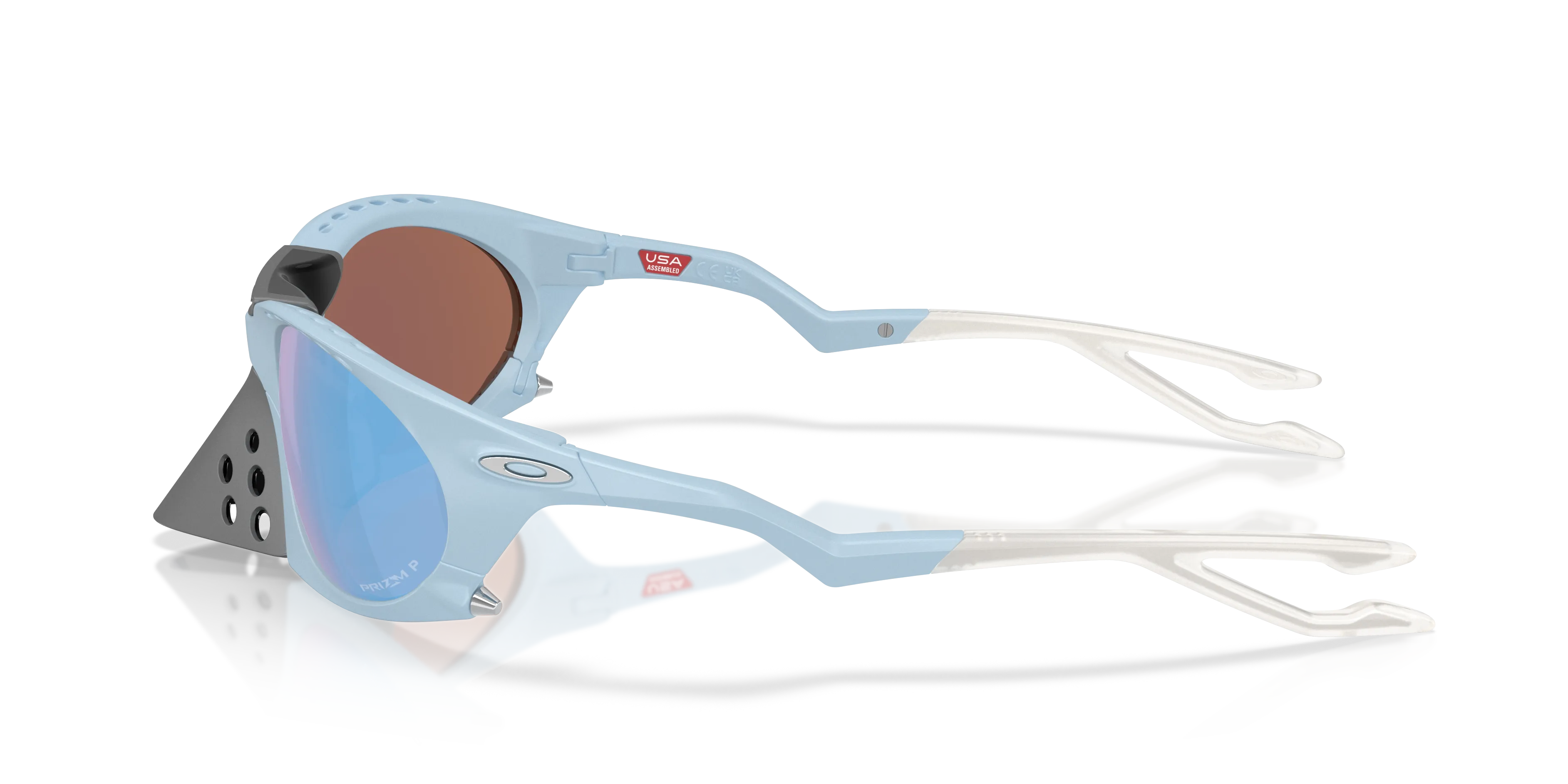 Oakley OO9437 PLANTARIS 943704 Occhiali da sole O_Matter Grigio Blu Rotonda Polarizzata - immagine 4