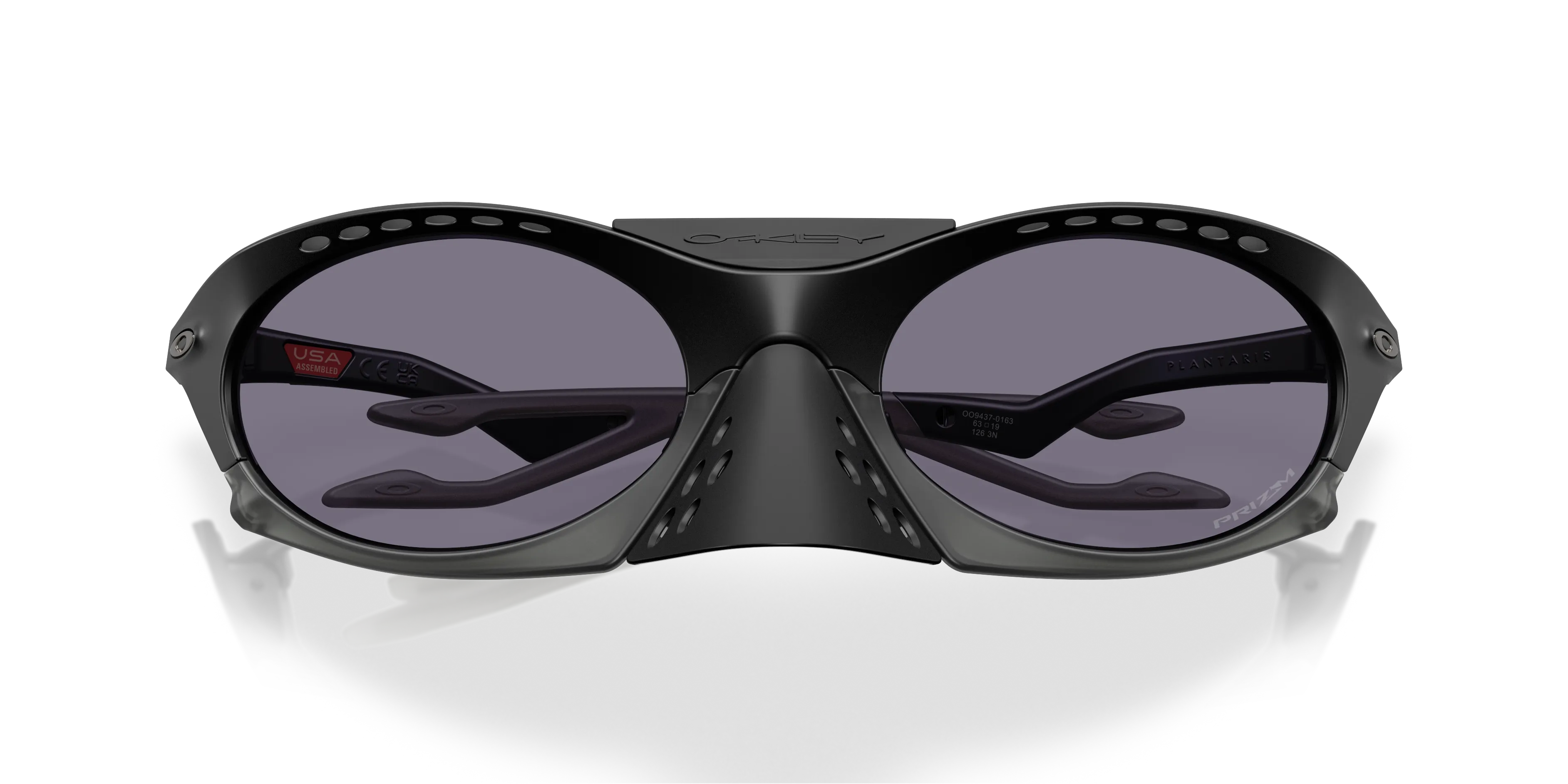 Oakley OO9437 PLANTARIS 943701 Occhiali da sole O_Matter Nero Grigio Rotonda Normale - immagine 2