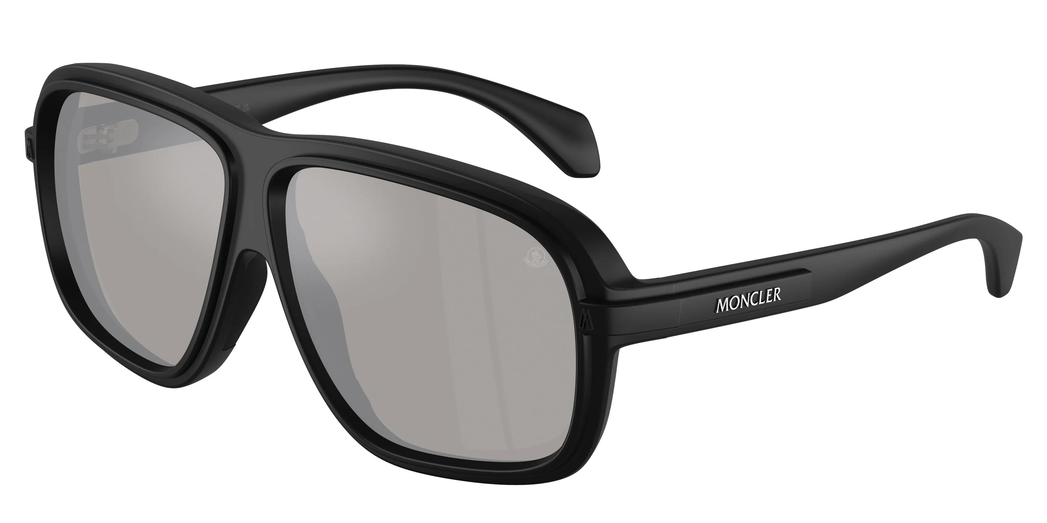 Moncler ME8011U TWOTONE 50066G Occhiali da sole Iniettato Nero Grigio Squadrata Normale - immagine 1