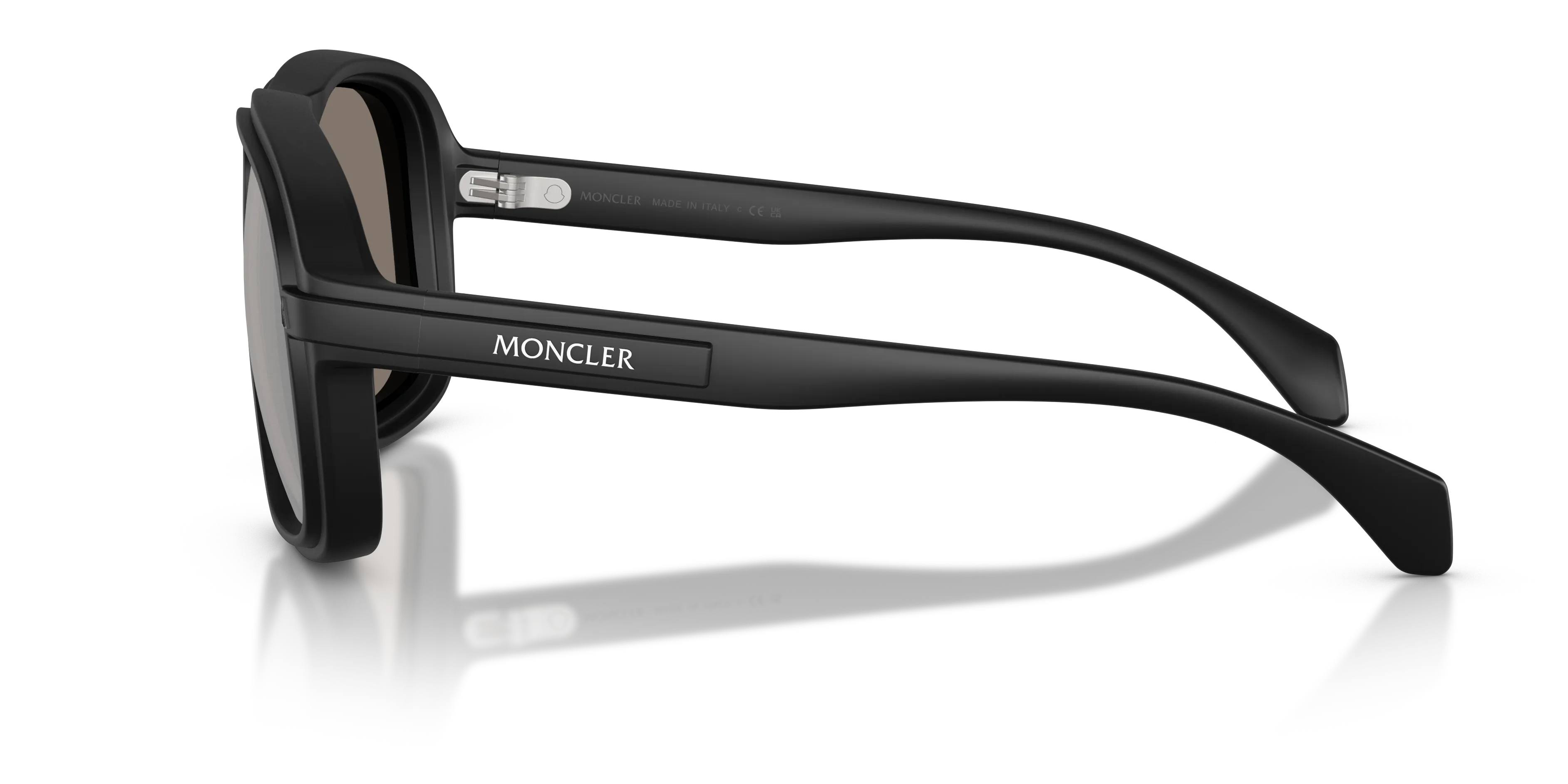 Moncler ME8011U TWOTONE 50066G Occhiali da sole Iniettato Nero Grigio Squadrata Normale - immagine 4