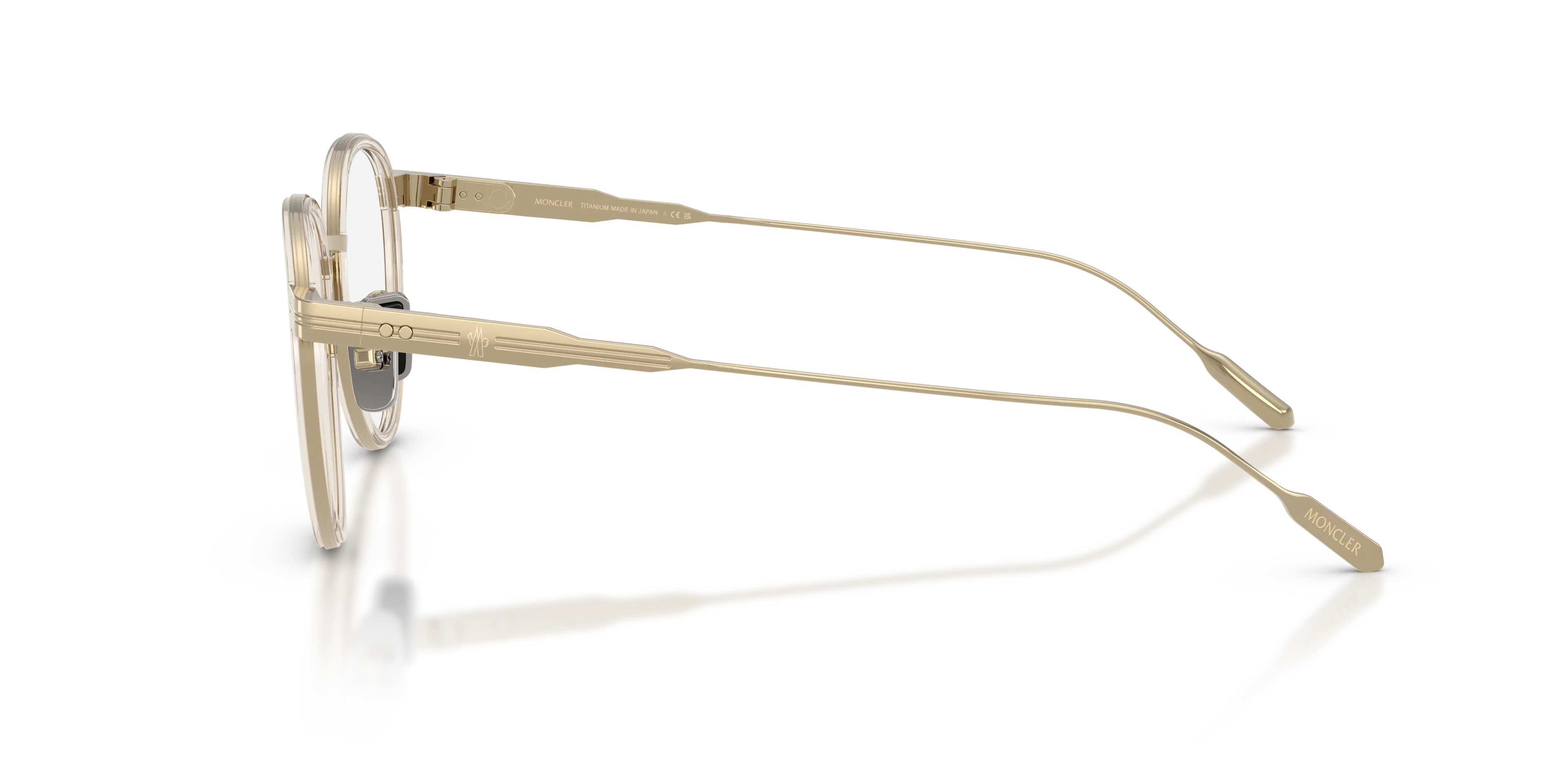 Moncler ME1006T 1007 Montature da vista Titanio Oro Trasparente Rotonda Normale - immagine 4